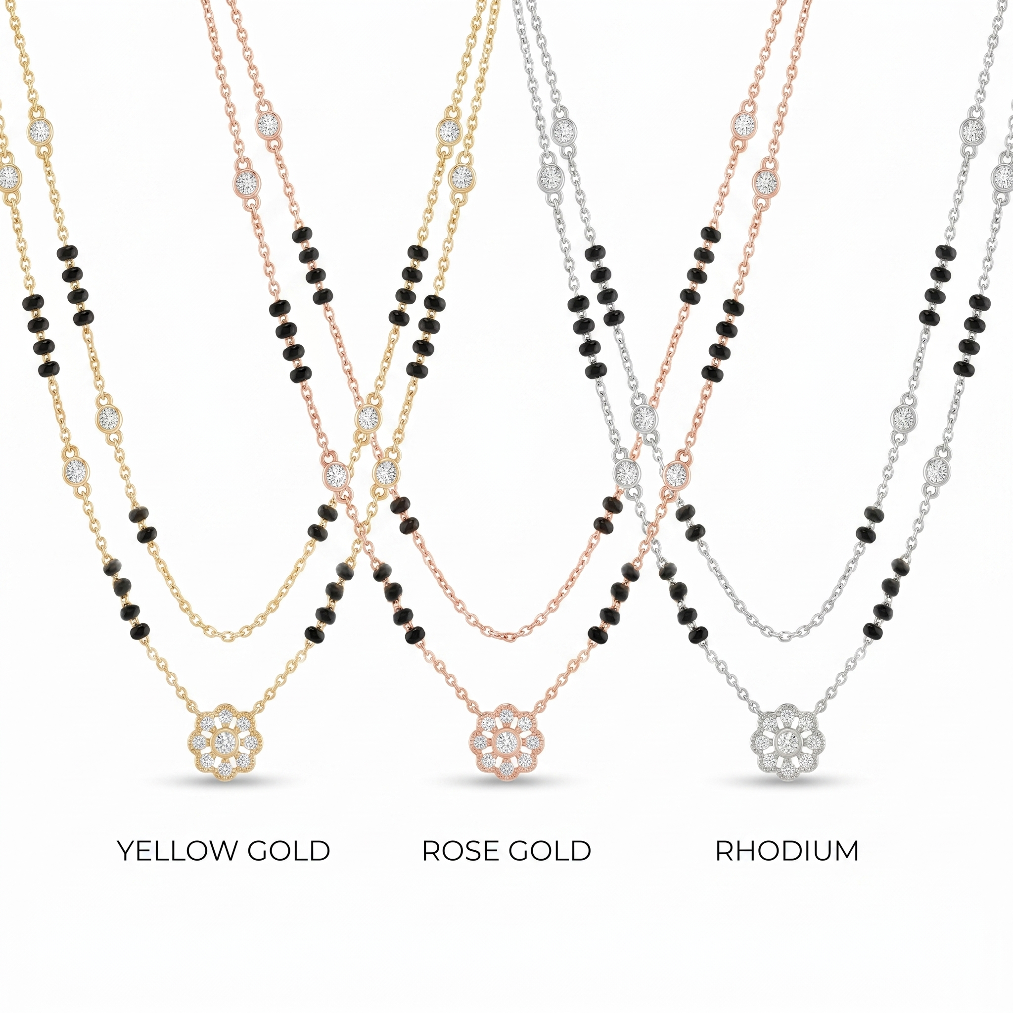 Crowned Brilliance Diamond Mangalsutra by SVADEZI