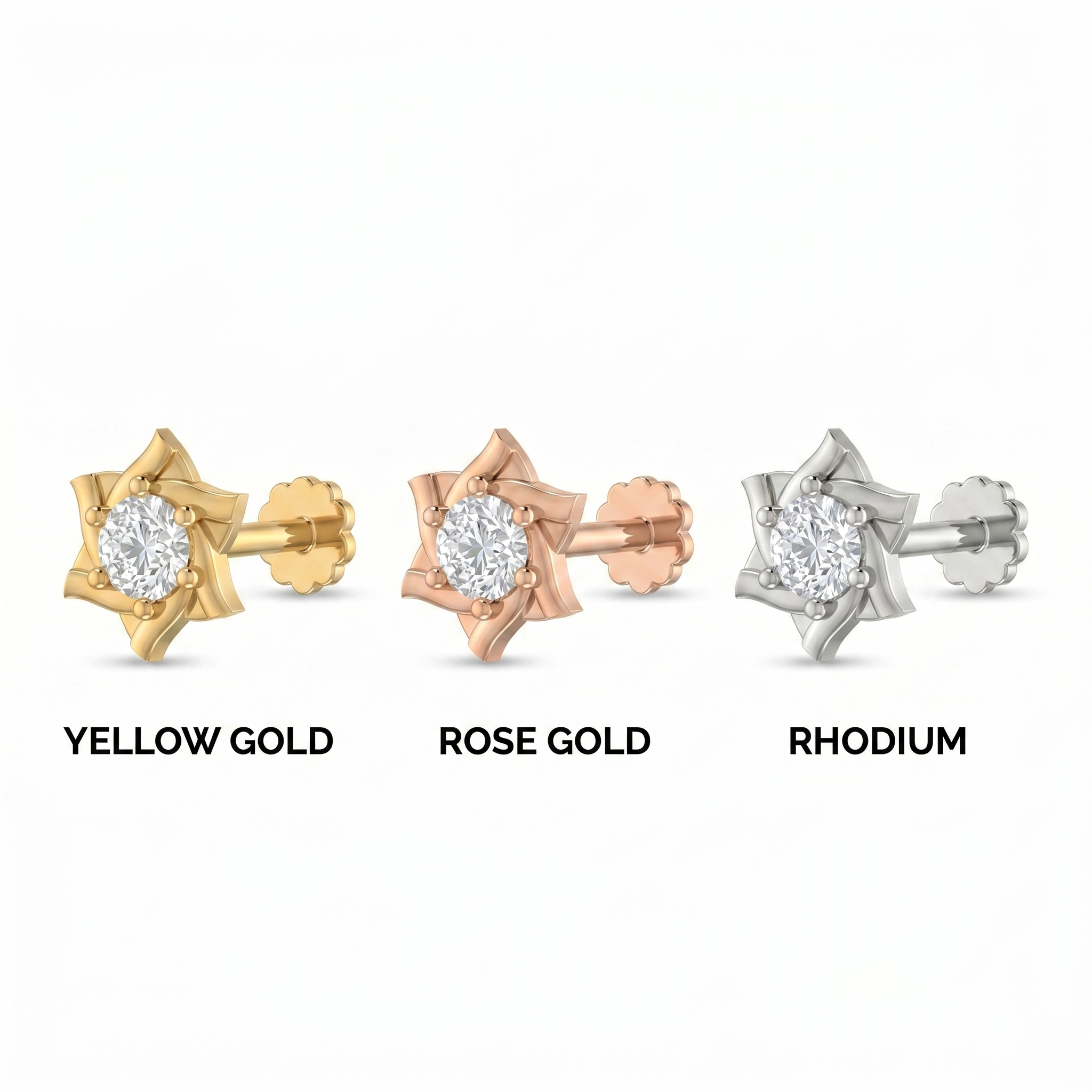 Crowned Embrace Diamond Nose Pin by SVADEZI