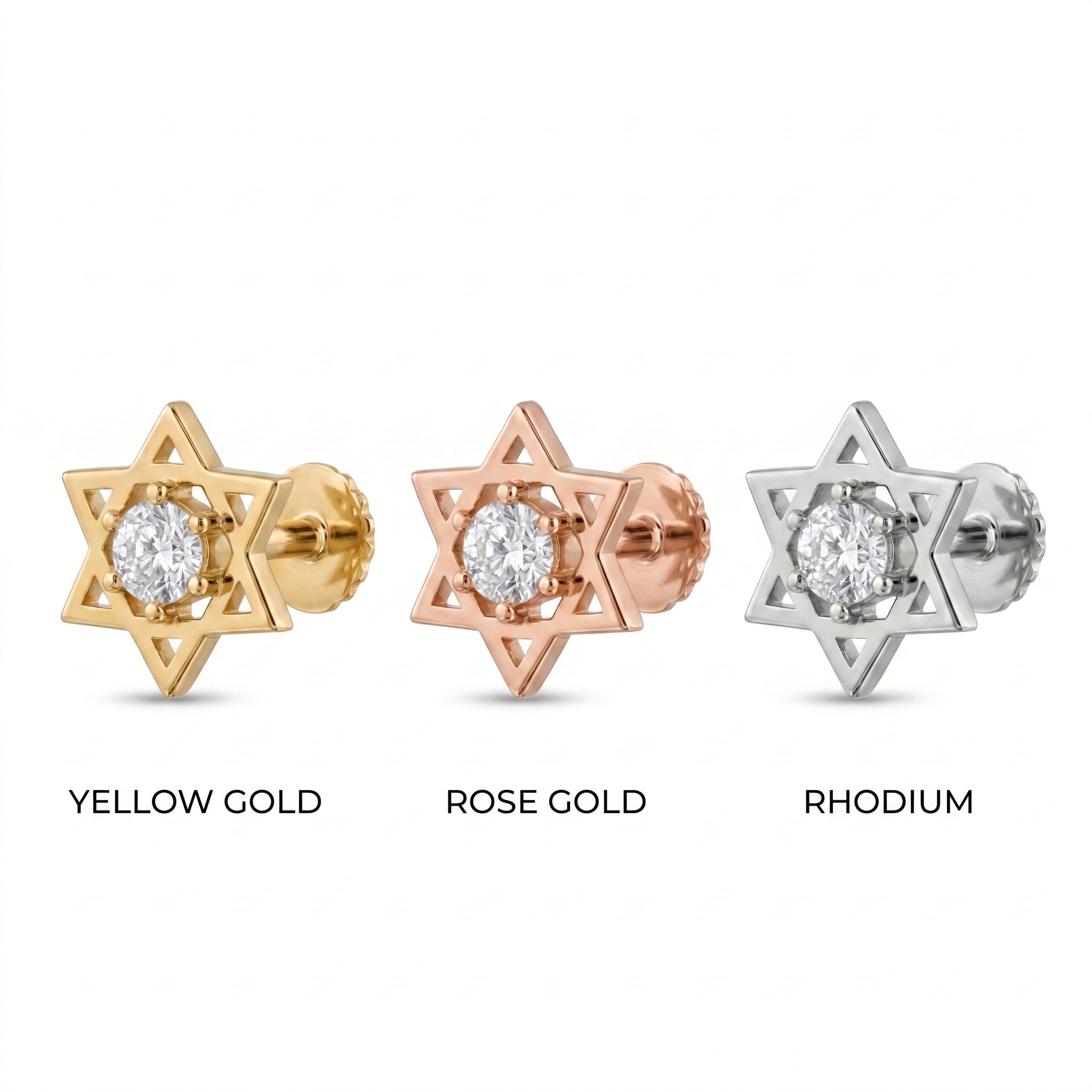 Aureate Reverence Diamond Nose Pin by SVADEZI