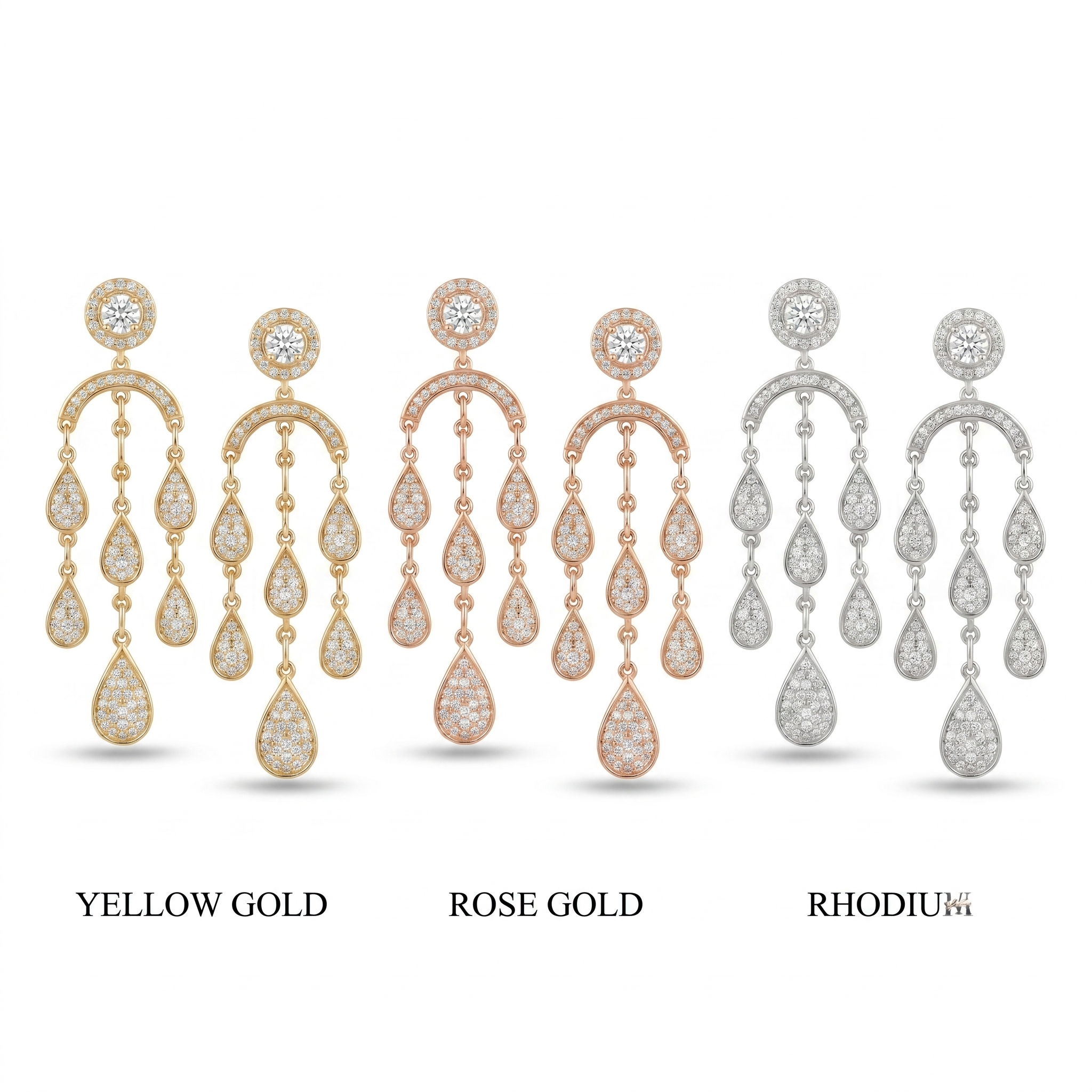 Gilded Lustre Diamond Earrings by SVADEZI