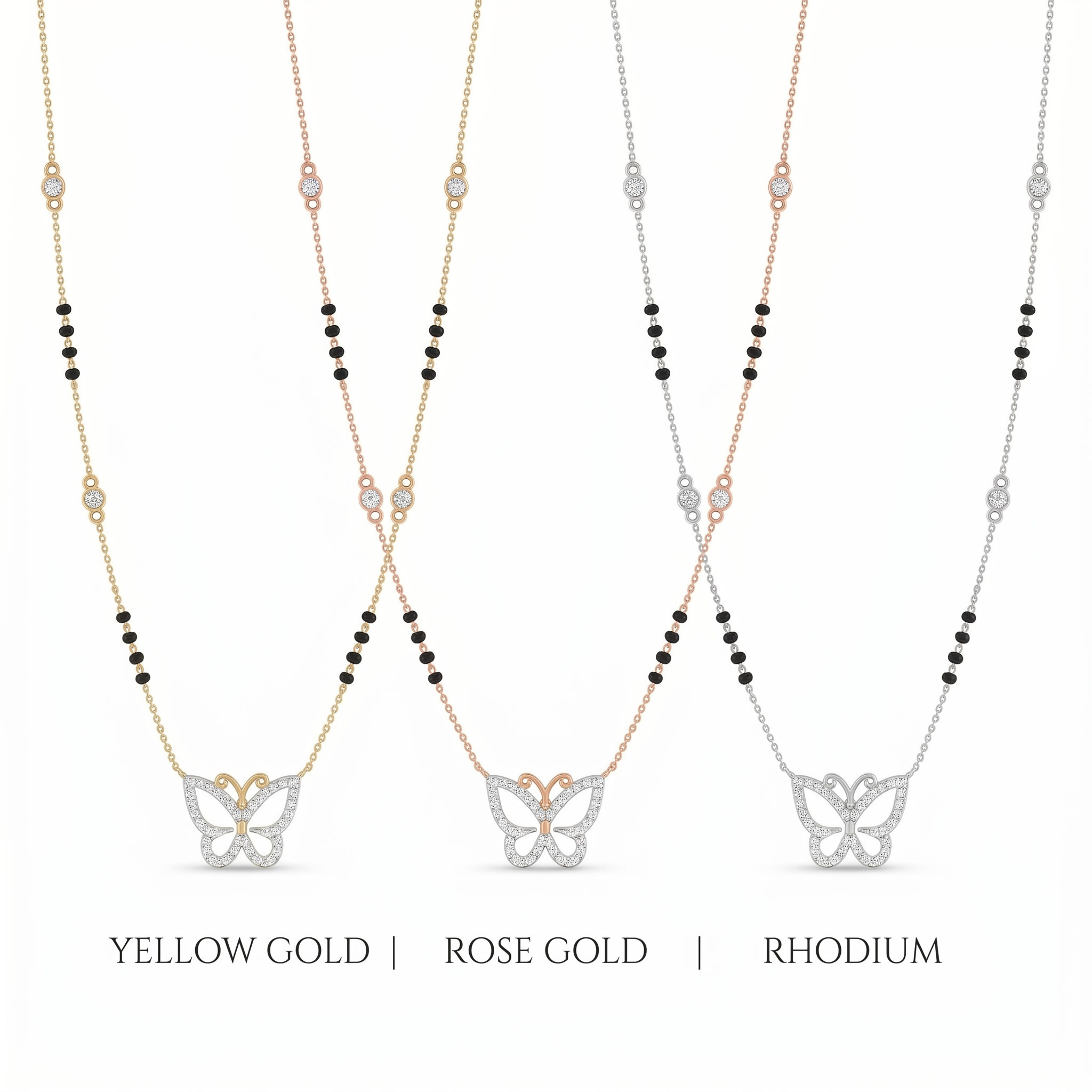 Enthroned Sonnet Diamond Mangalsutra by SVADEZI