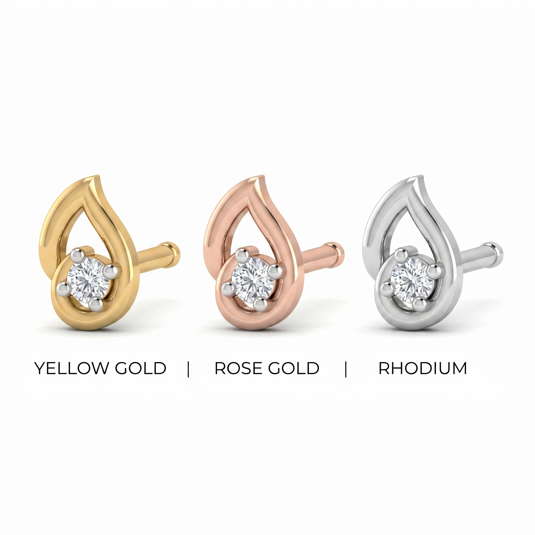 Lavish Majesty Diamond Nose Pin by SVADEZI