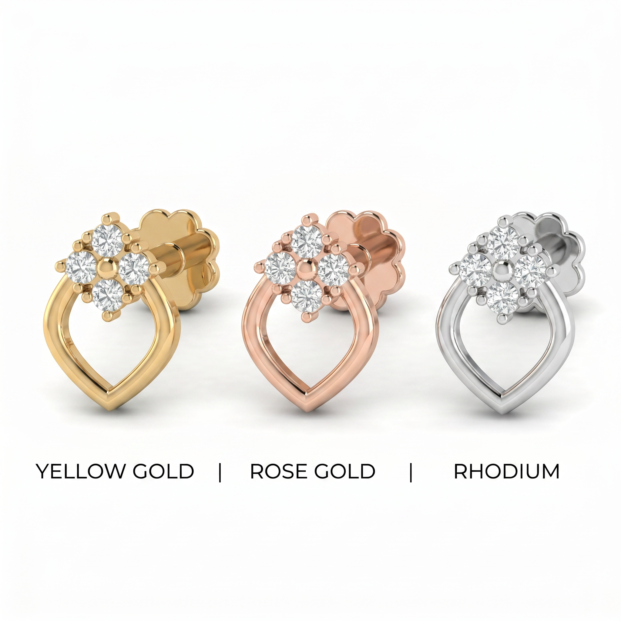 Resplendent Beauty Diamond Nose Pin by SVADEZI