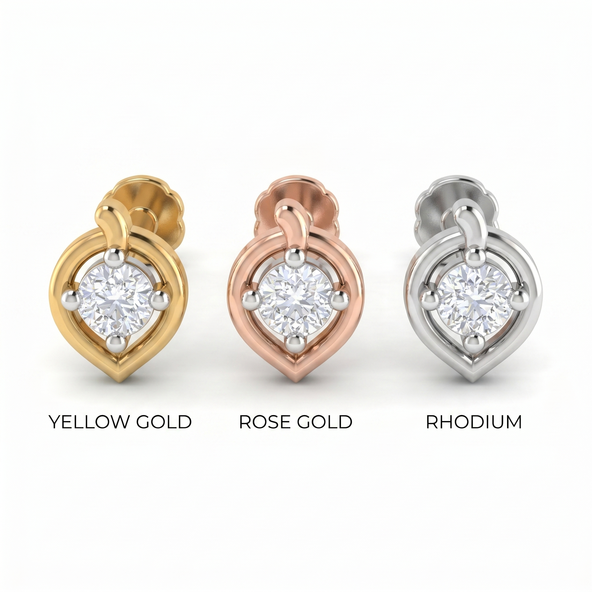 Glowing Sonnet Diamond Nose Pin by SVADEZI