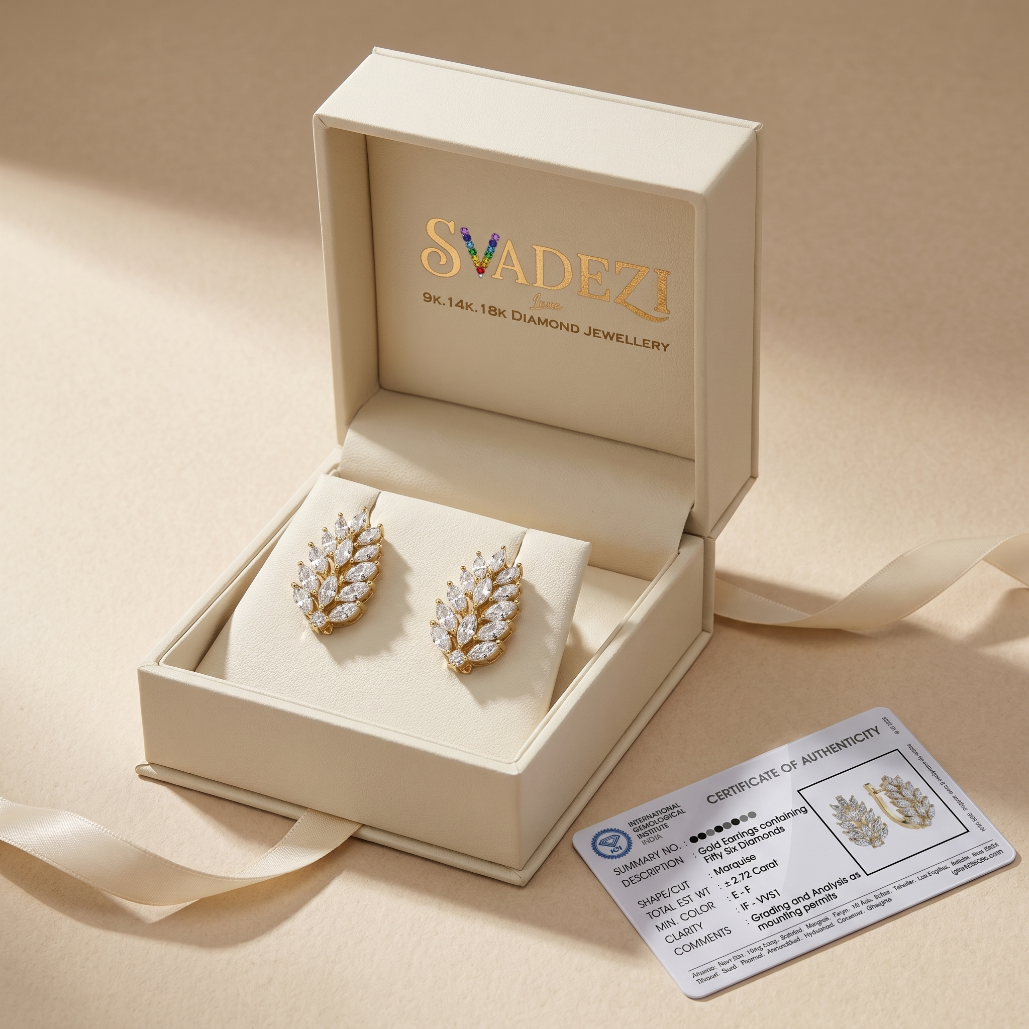 Enthroned Splendor Diamond Earrings by SVADEZI