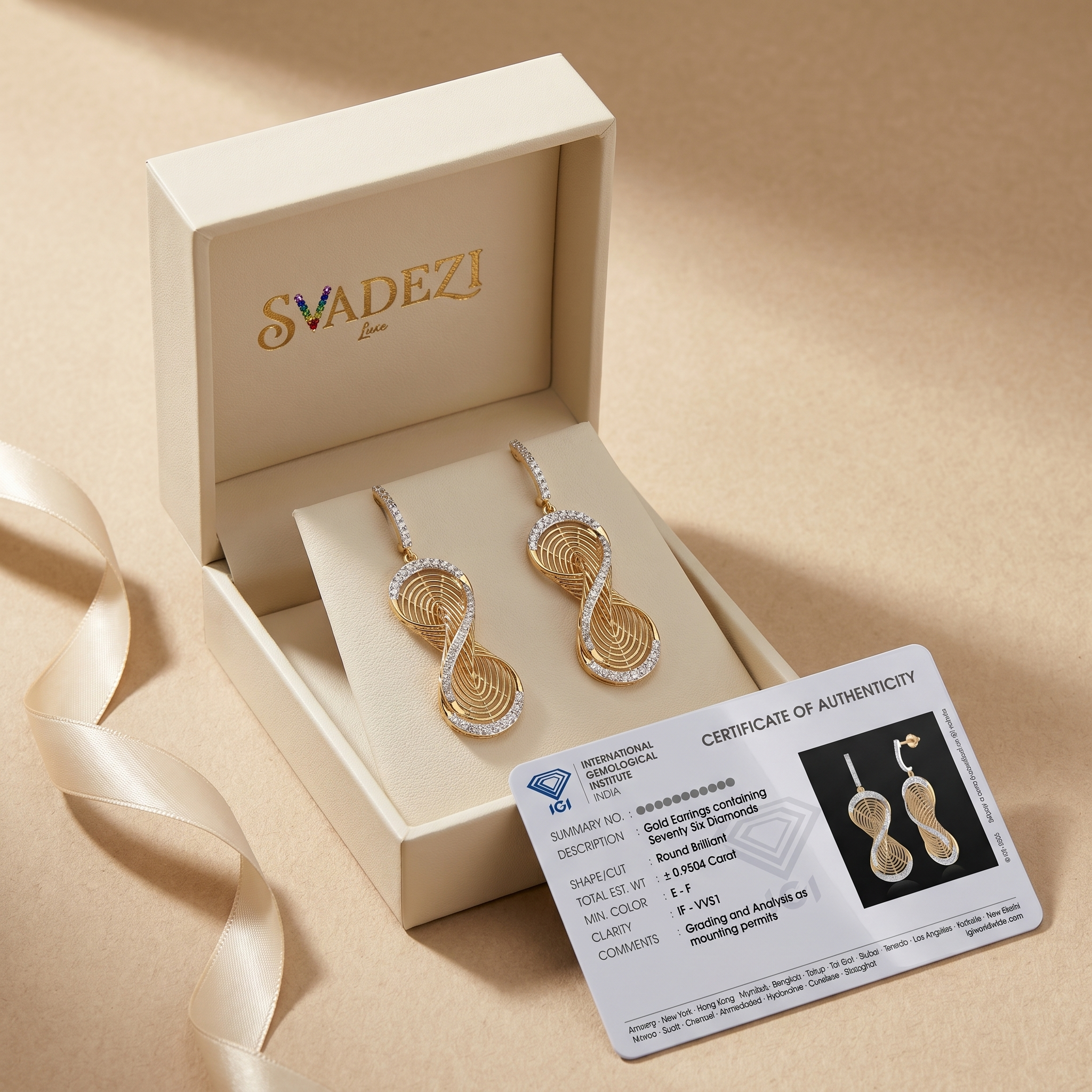 Whispering Mystique Diamond Earrings by SVADEZI