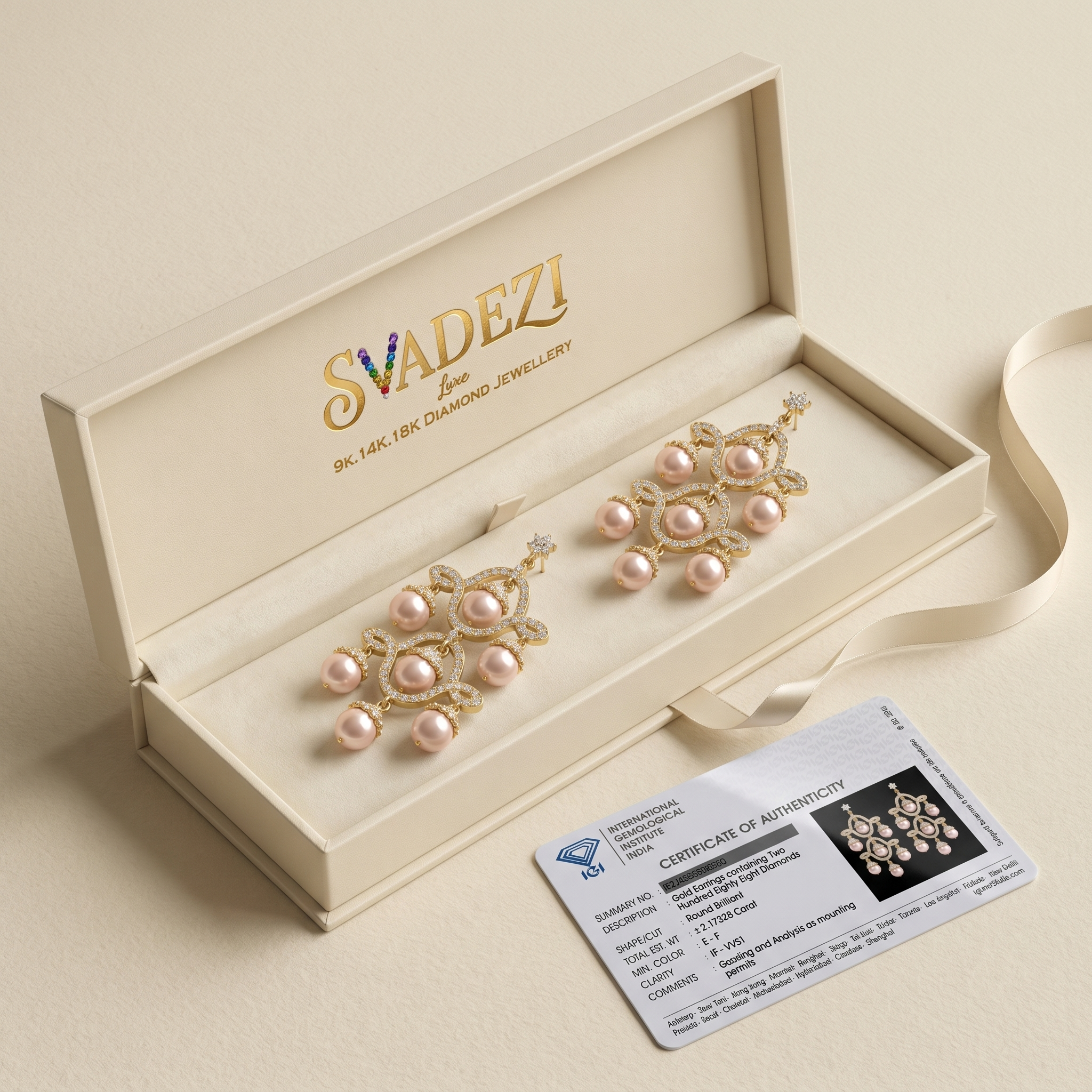 Sacred Brilliance Diamond Earrings by SVADEZI