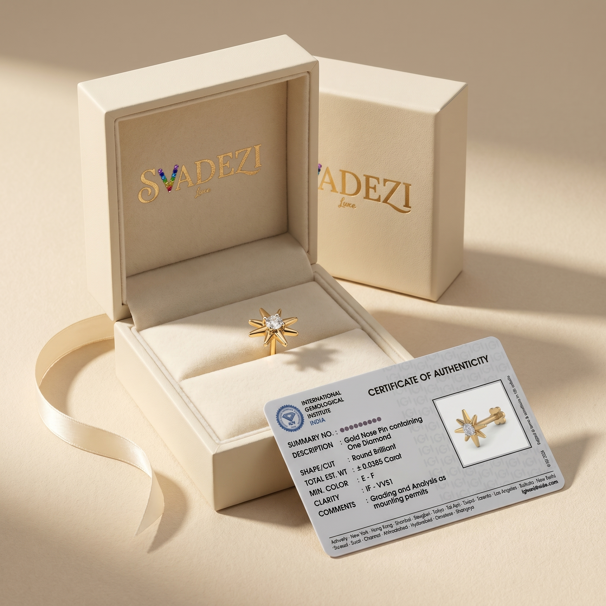 Sparkling Glow Diamond Nose Pin by SVADEZI