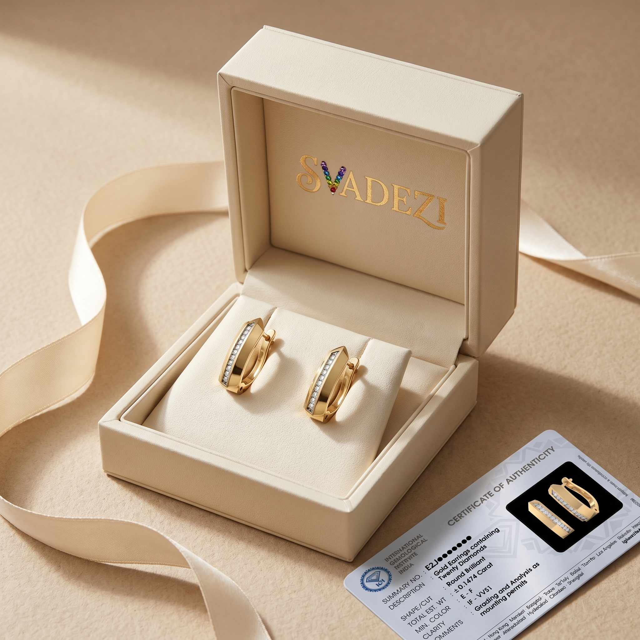 Gilded Legacy Diamond Earrings by SVADEZI