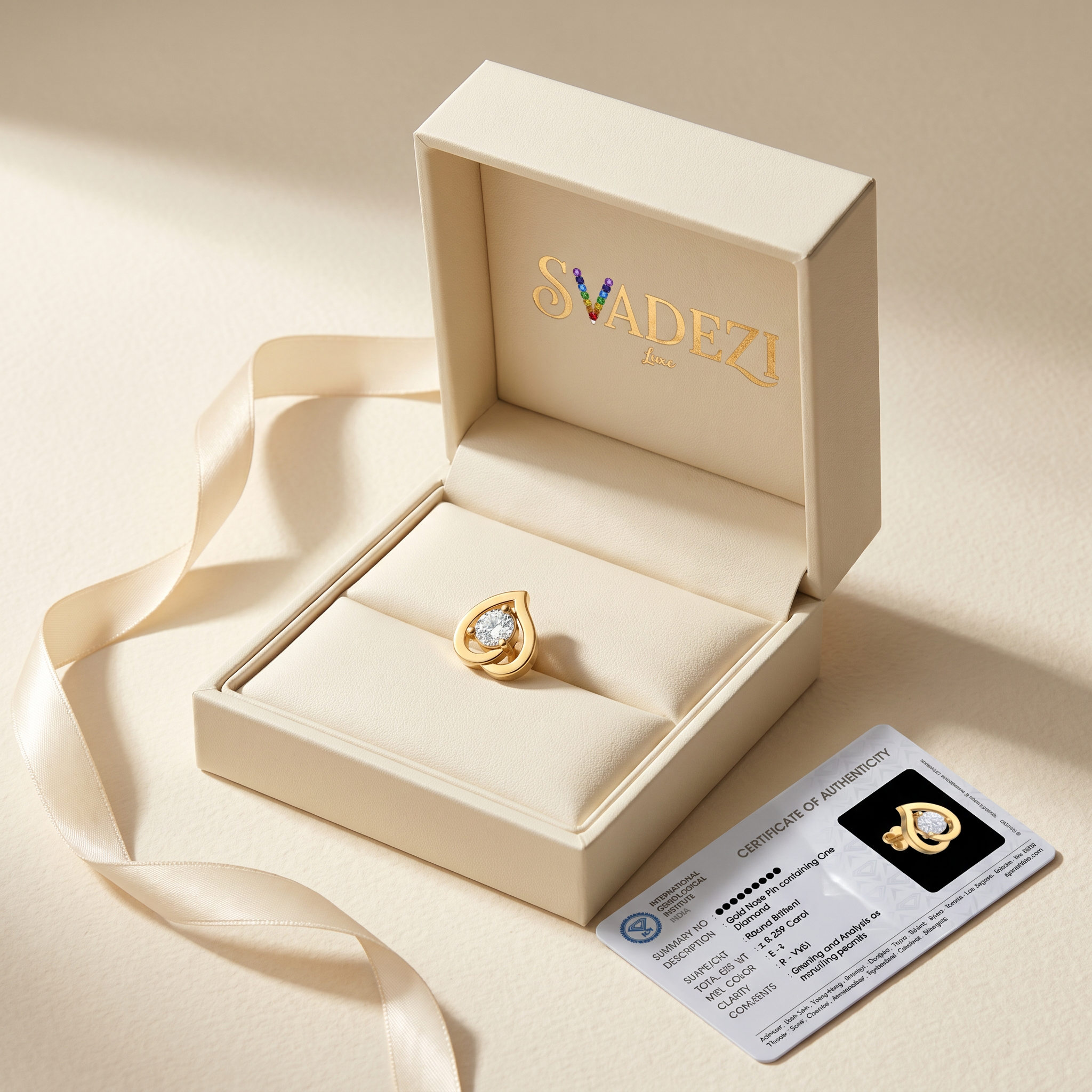 Sublime Embrace Diamond Nose Pin by SVADEZI