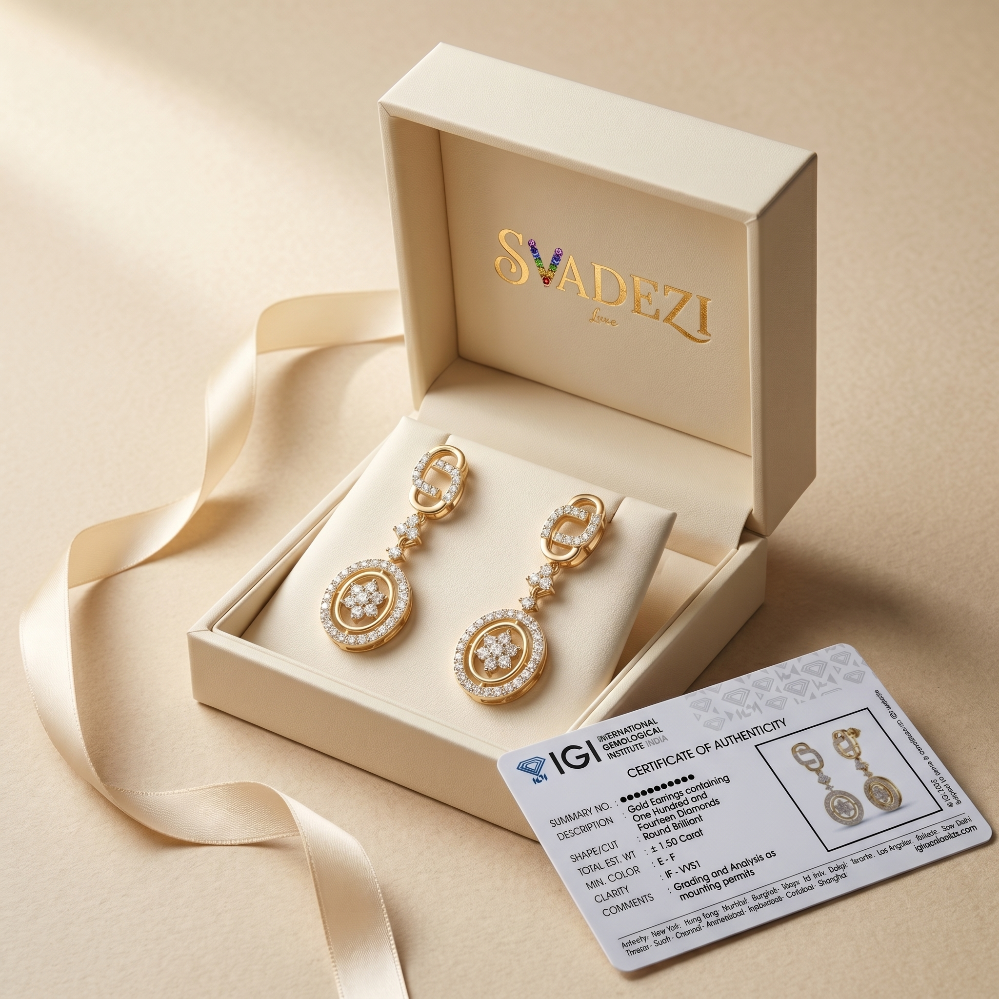 Regal Charm Diamond Earrings by SVADEZI