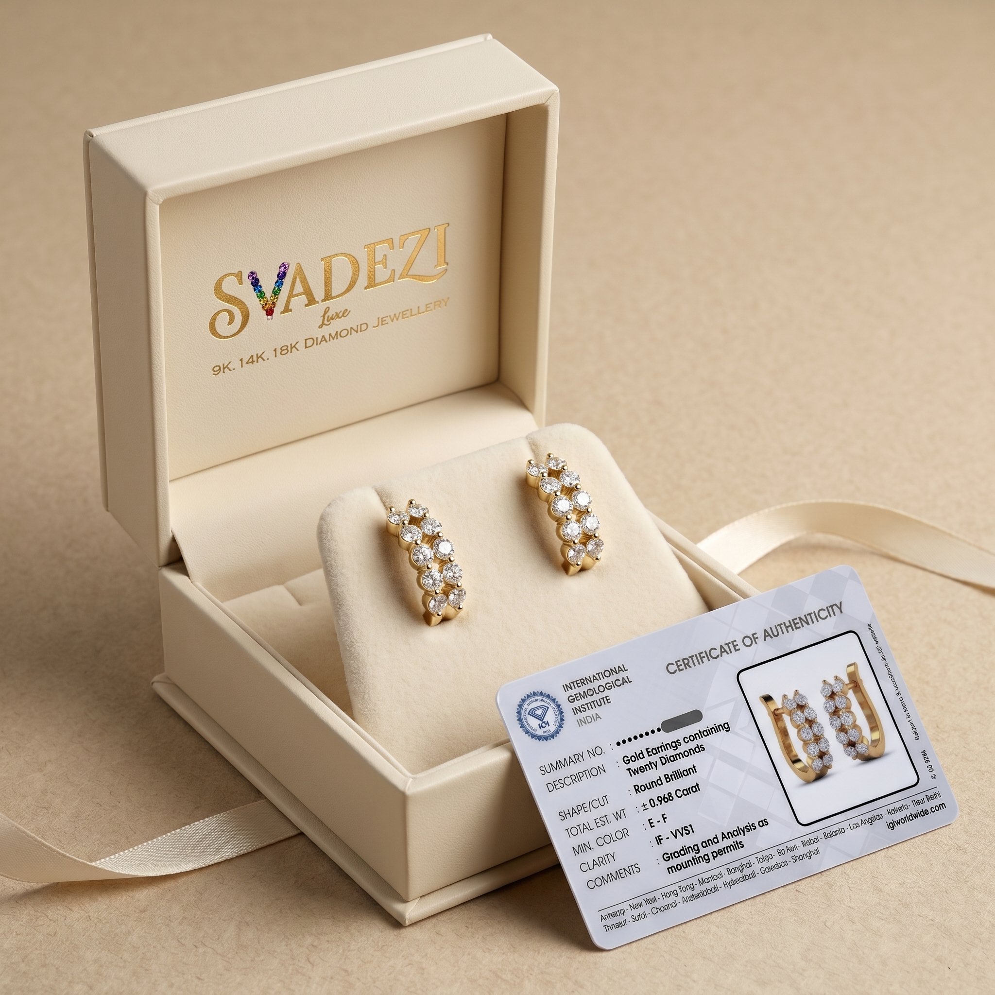 Regal Melody Diamond Earrings by SVADEZI