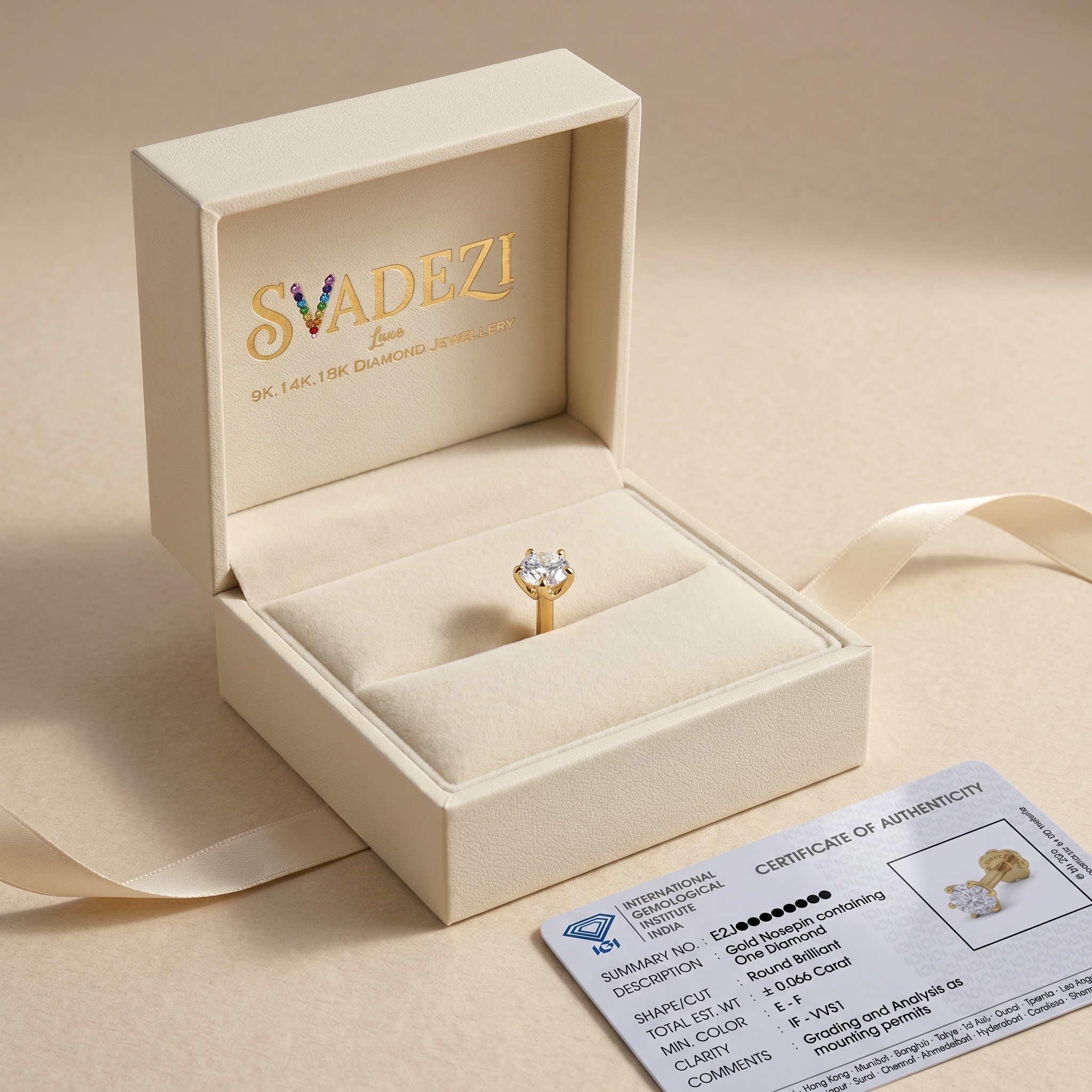 Regal Mystique Diamond Nose Pin by SVADEZI