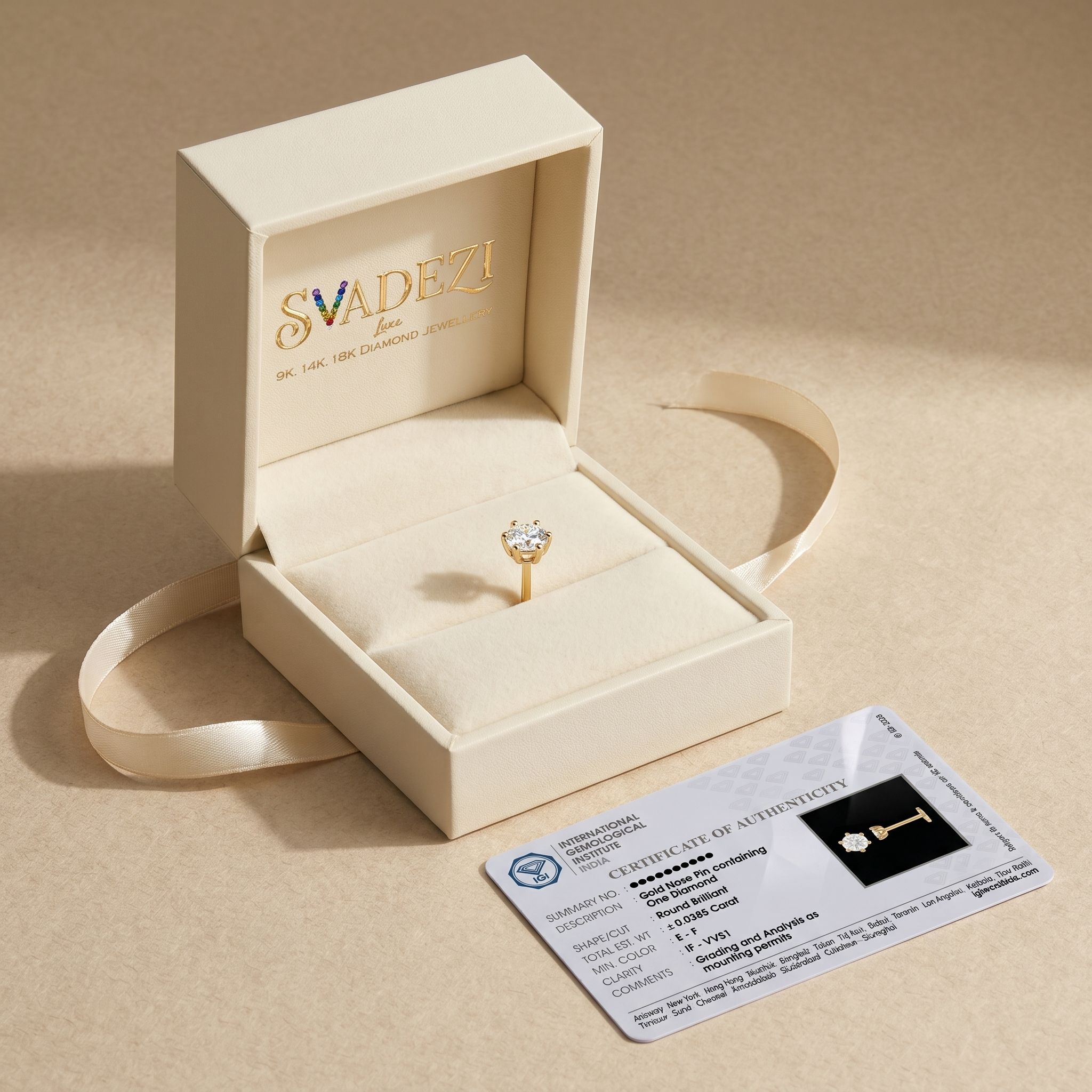Enchanted Heritage Diamond Nose Pin by SVADEZI