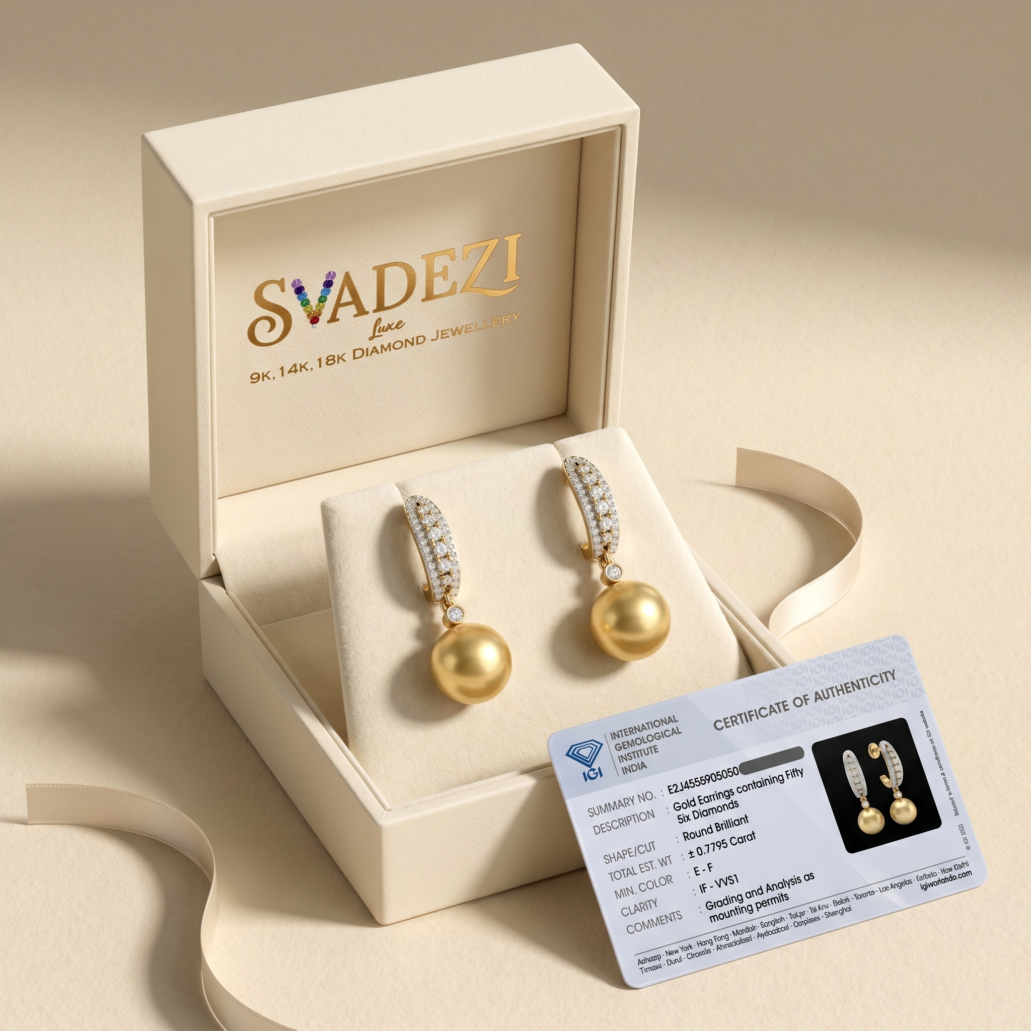Glistening Grace Diamond Earrings by SVADEZI