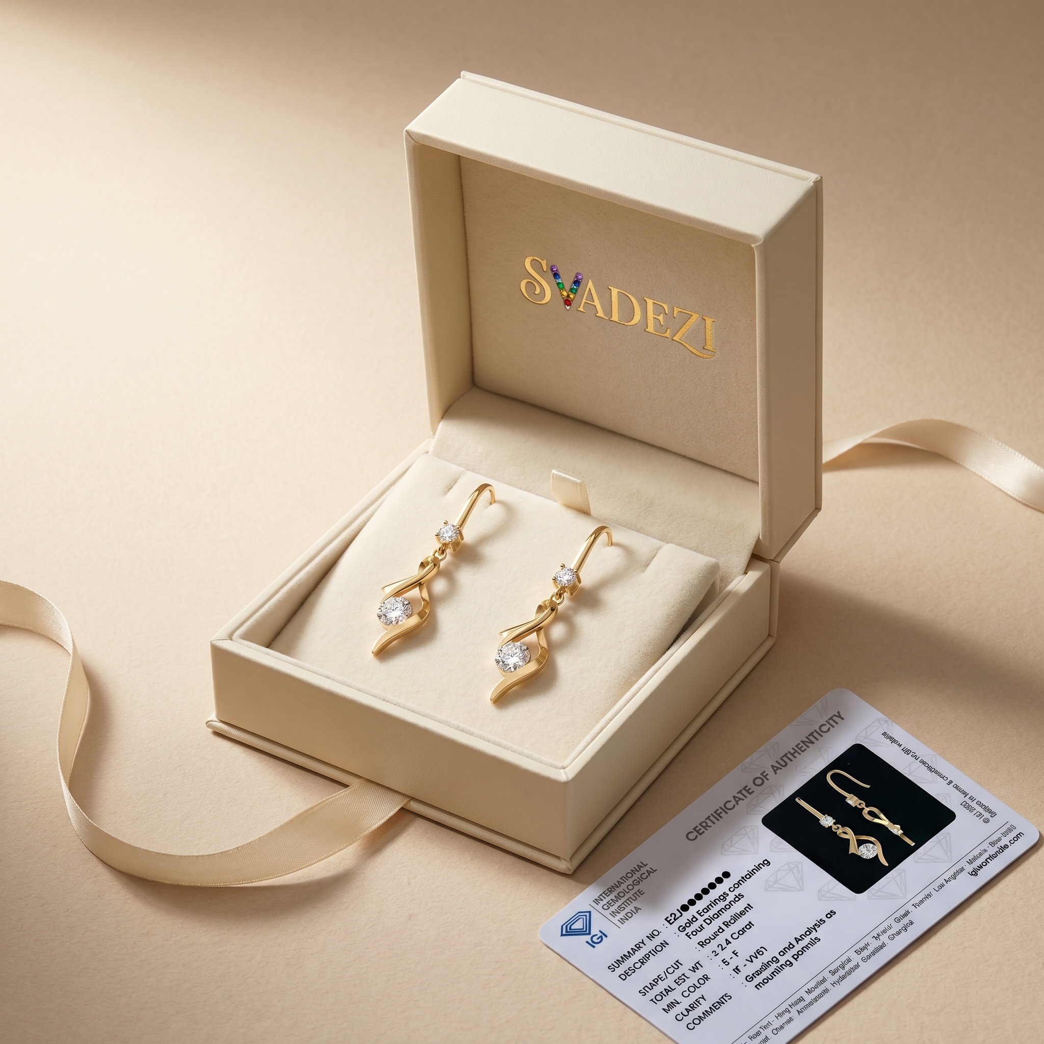 Cascading Radiance Diamond Earrings by SVADEZI