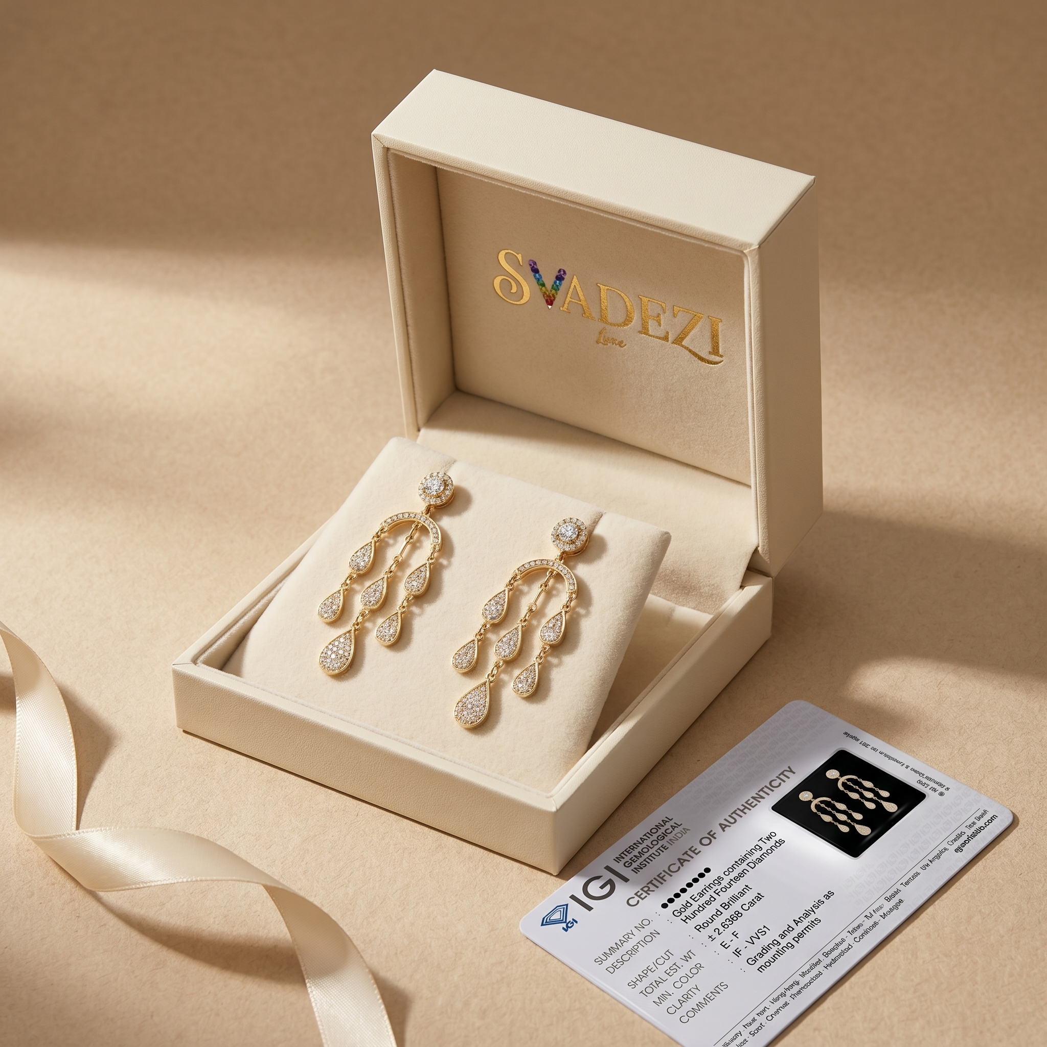 Gilded Lustre Diamond Earrings by SVADEZI