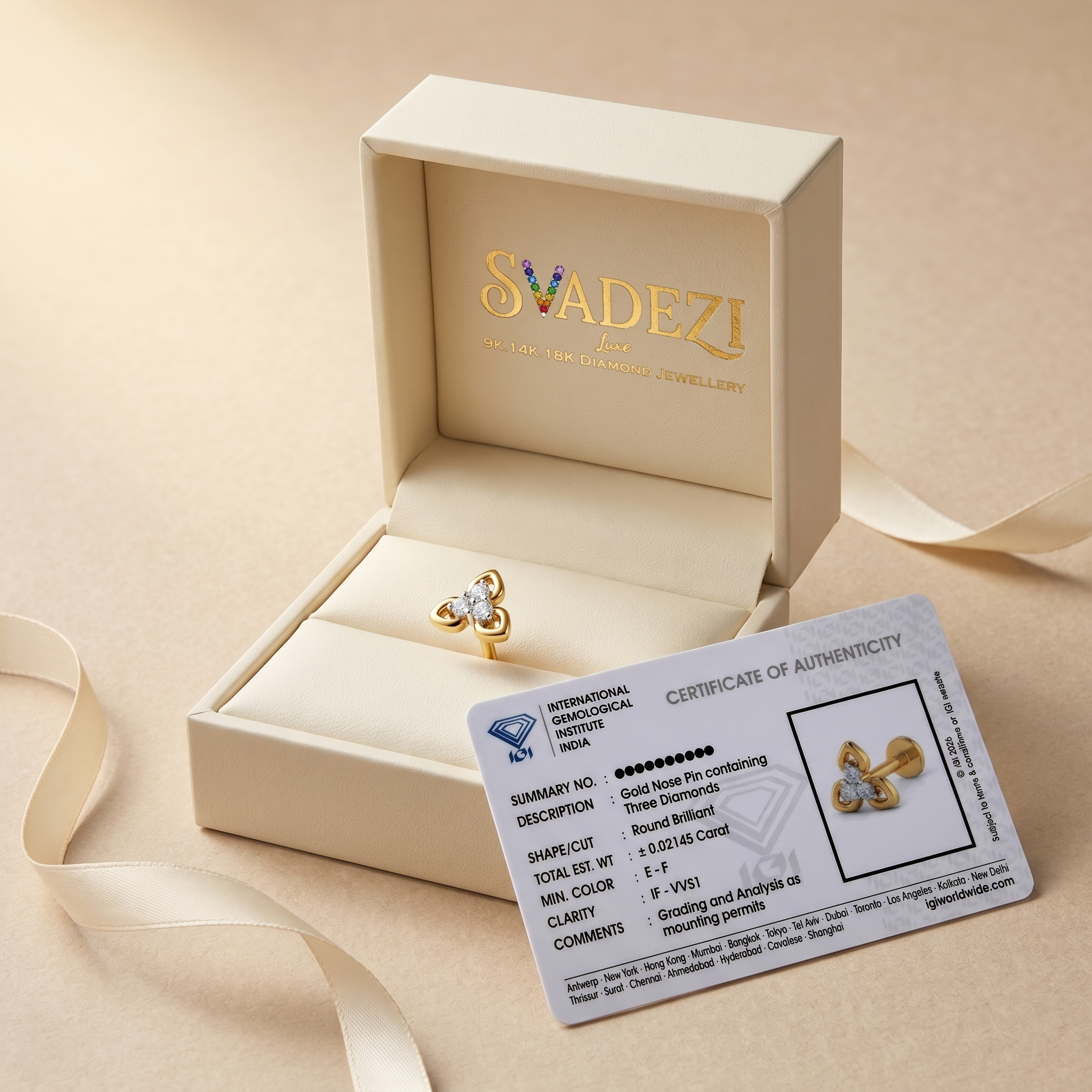Pristine Bloom Diamond Nose Pin by SVADEZI