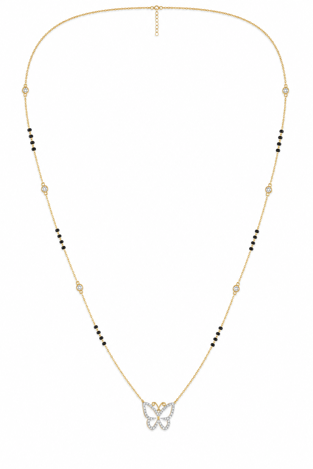 Enthroned Sonnet Diamond Mangalsutra by SVADEZI