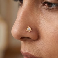 Aureate Reverence Diamond Nose Pin by SVADEZI