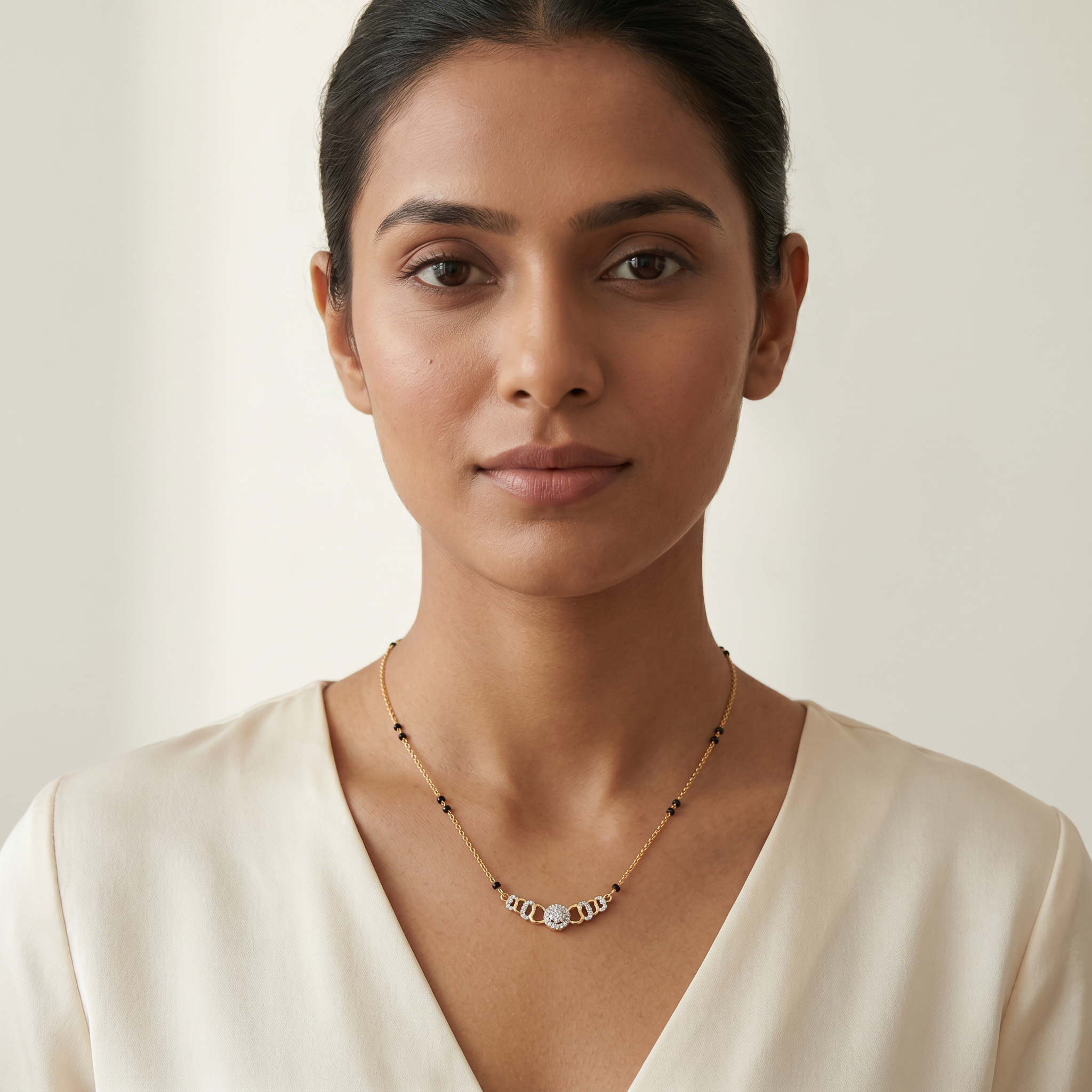 Lustrous Whisper Diamond Mangalsutra by SVADEZI