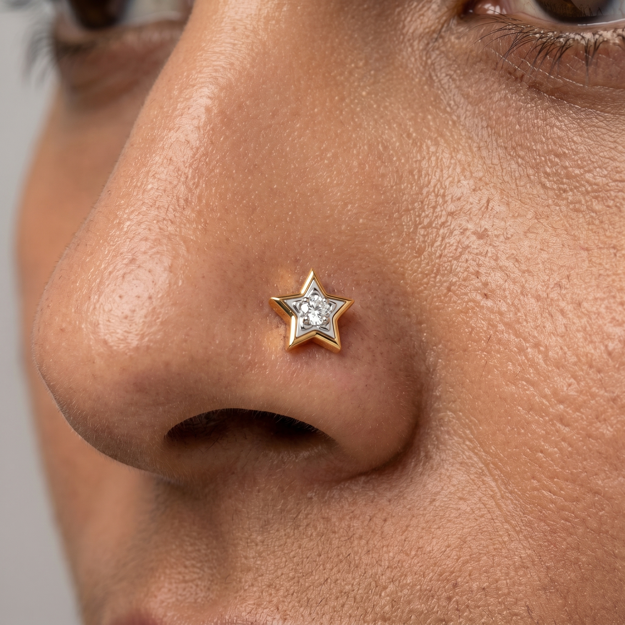 Celestial Mystique Diamond Nose Pin by SVADEZI
