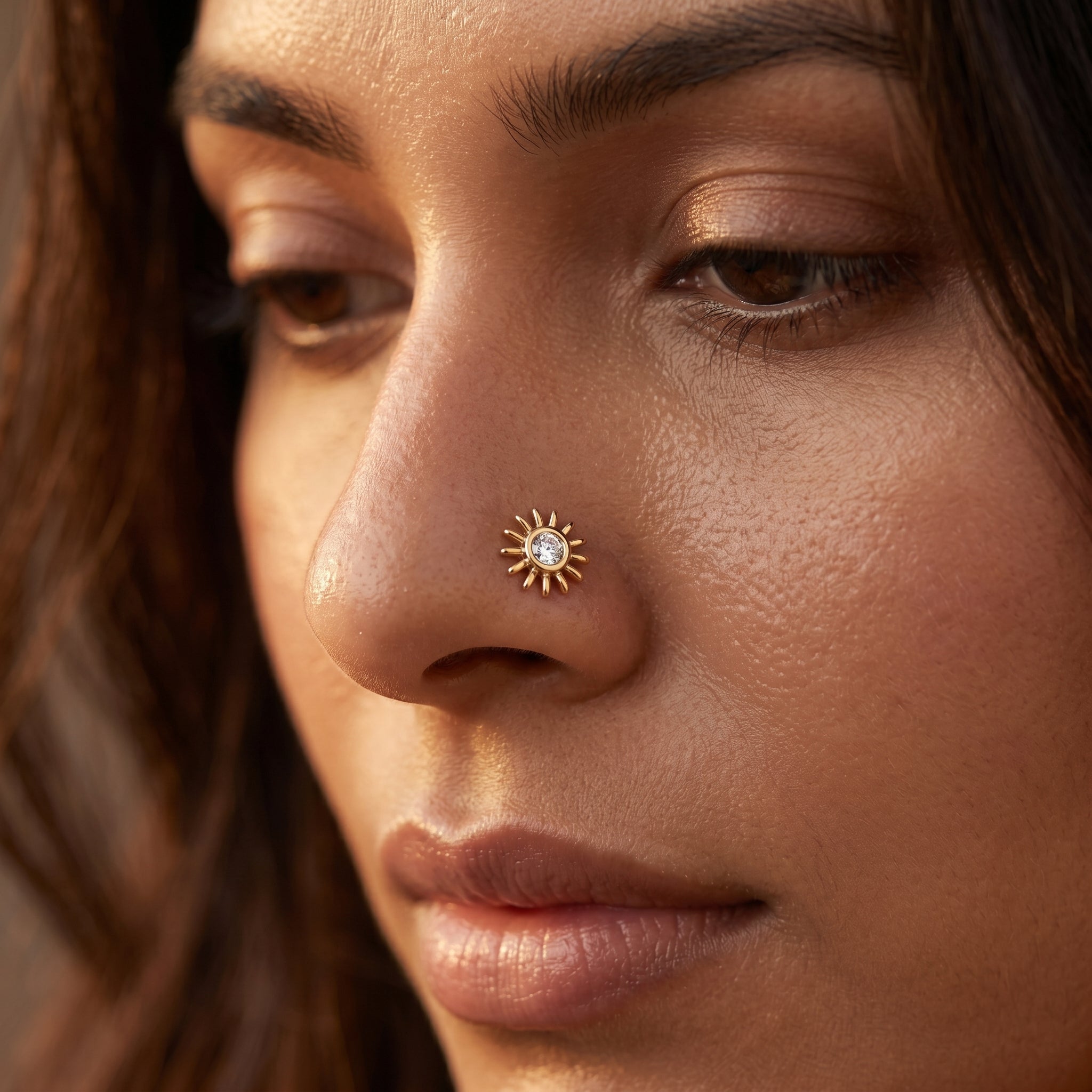 Dawn Beauty Diamond Nose Pin by SVADEZI