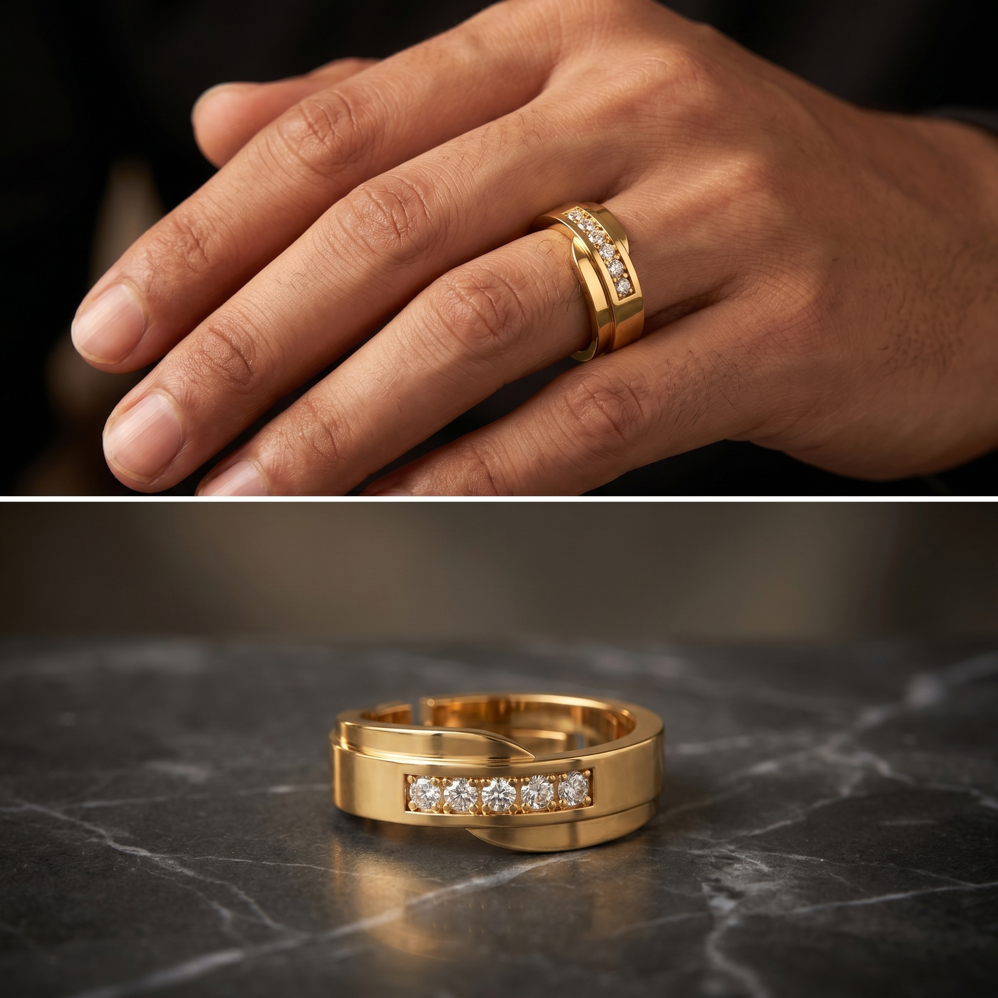 Radiant Embrace Men's Diamond Ring by SVADEZI