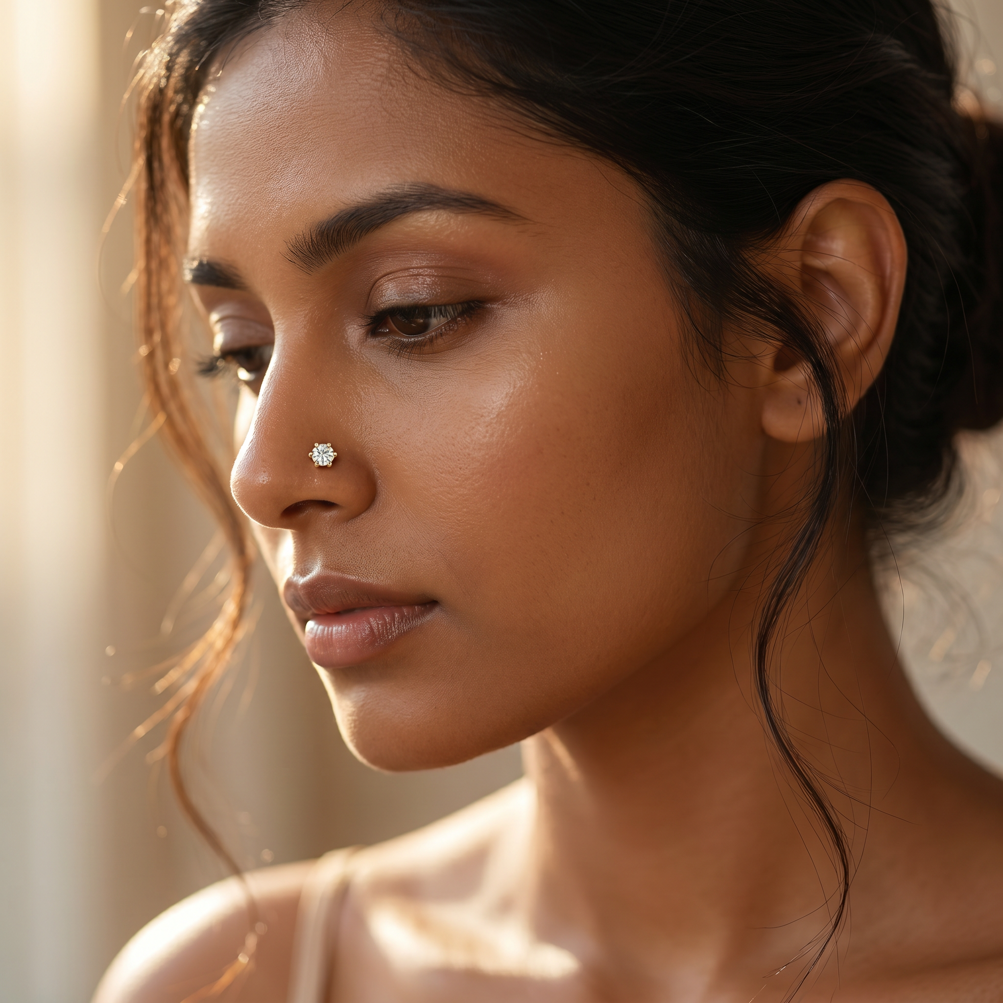 Regal Mystique Diamond Nose Pin by SVADEZI