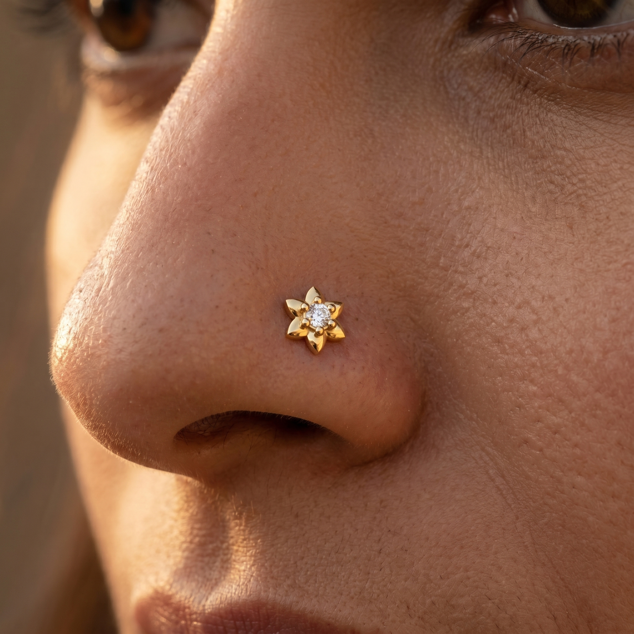 Sparkling Cascade Diamond Nose Pin by SVADEZI