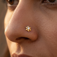Sparkling Cascade Diamond Nose Pin by SVADEZI