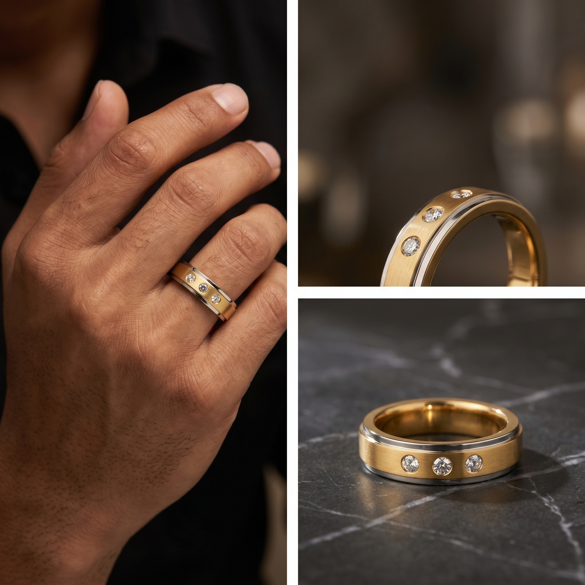 Glistening Petal Men's Diamond Ring by SVADEZI