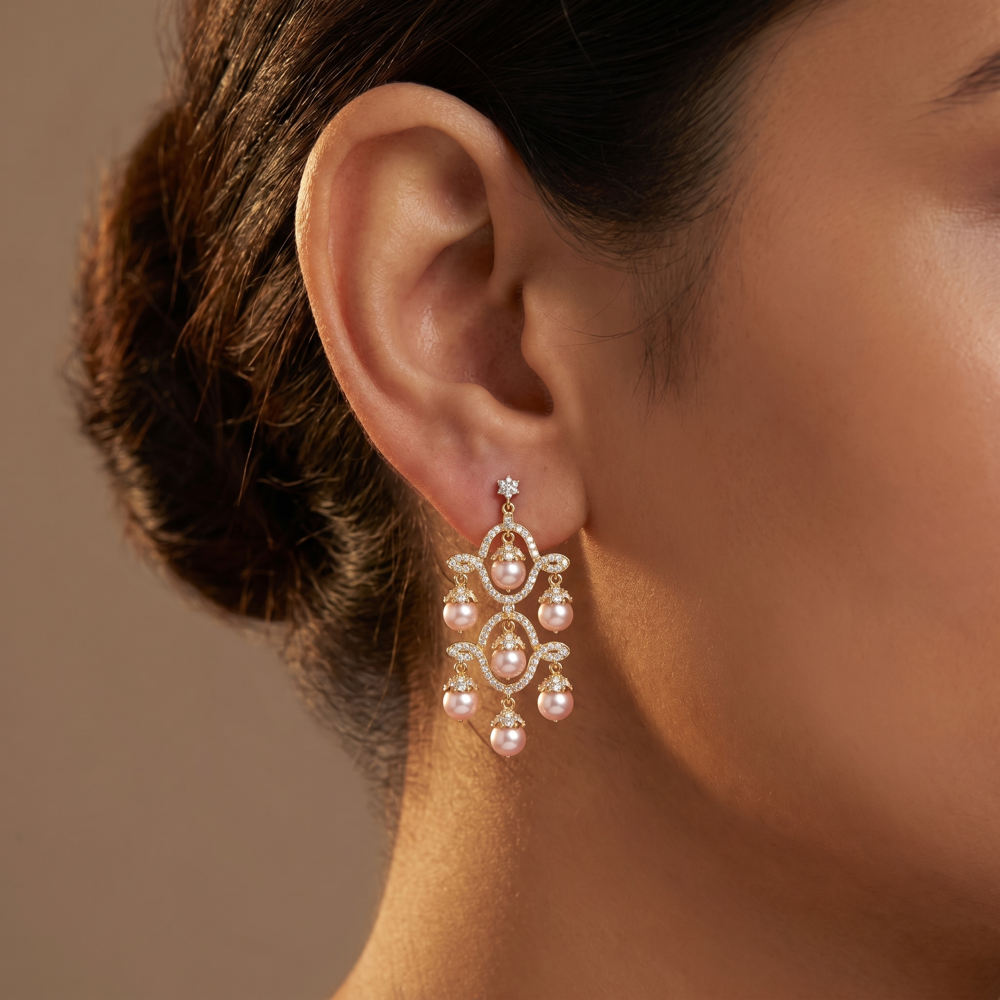 Sacred Brilliance Diamond Earrings by SVADEZI