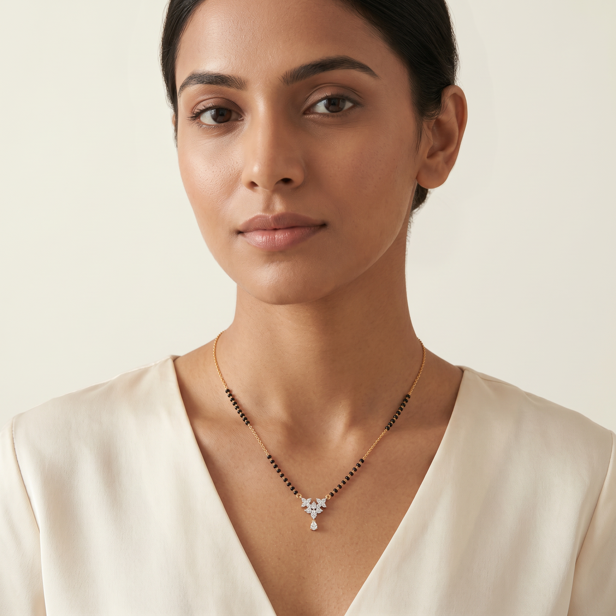 Ornate Cascade Diamond Mangalsutra by SVADEZI