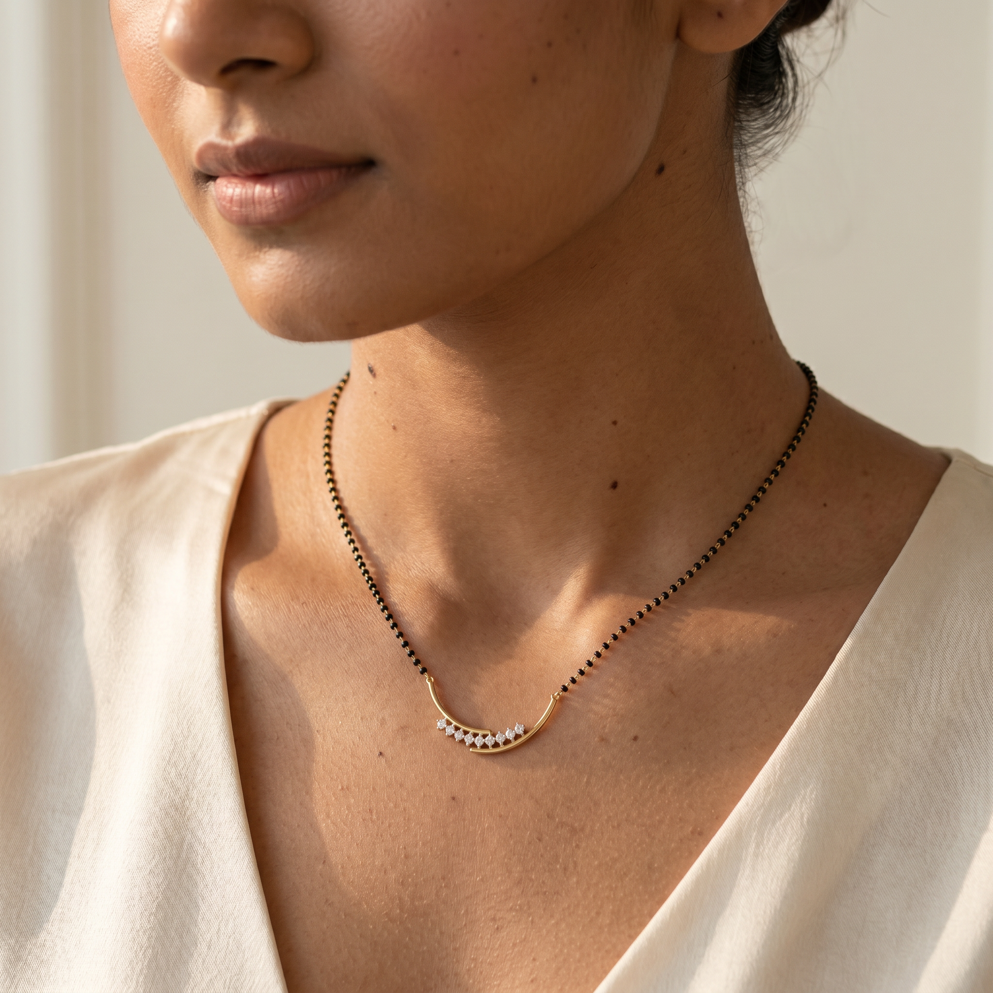 Sparkling Bliss Diamond Mangalsutra by SVADEZI