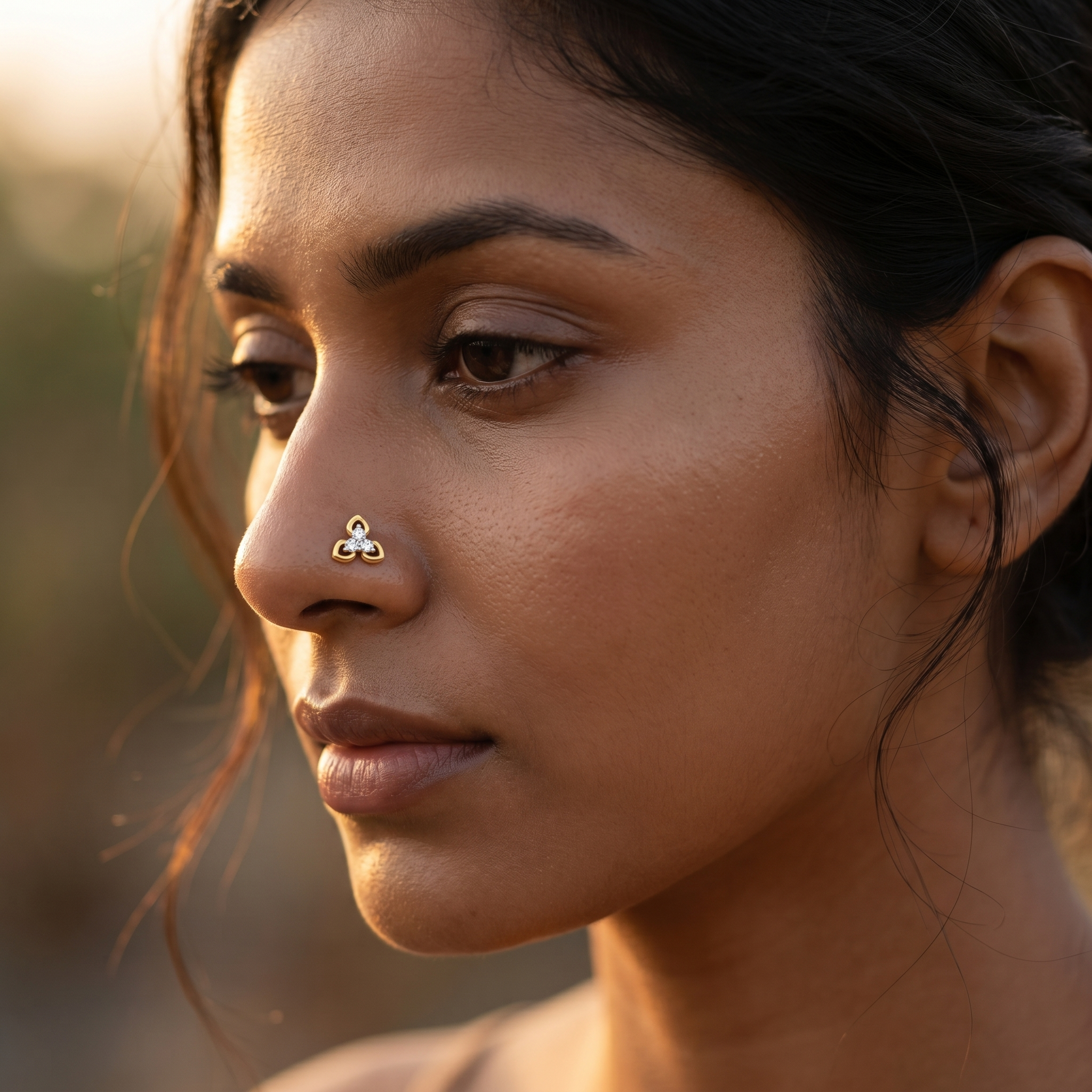 Pristine Bloom Diamond Nose Pin by SVADEZI