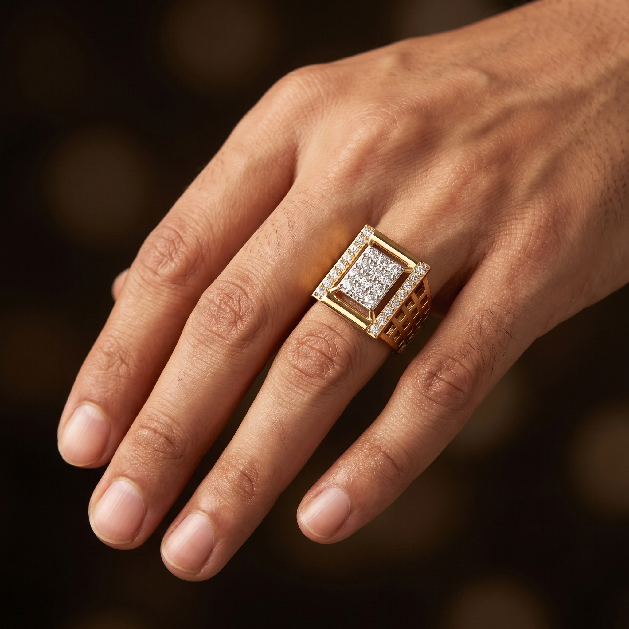 Imperial Halo Men's Diamond Ring by SVADEZI