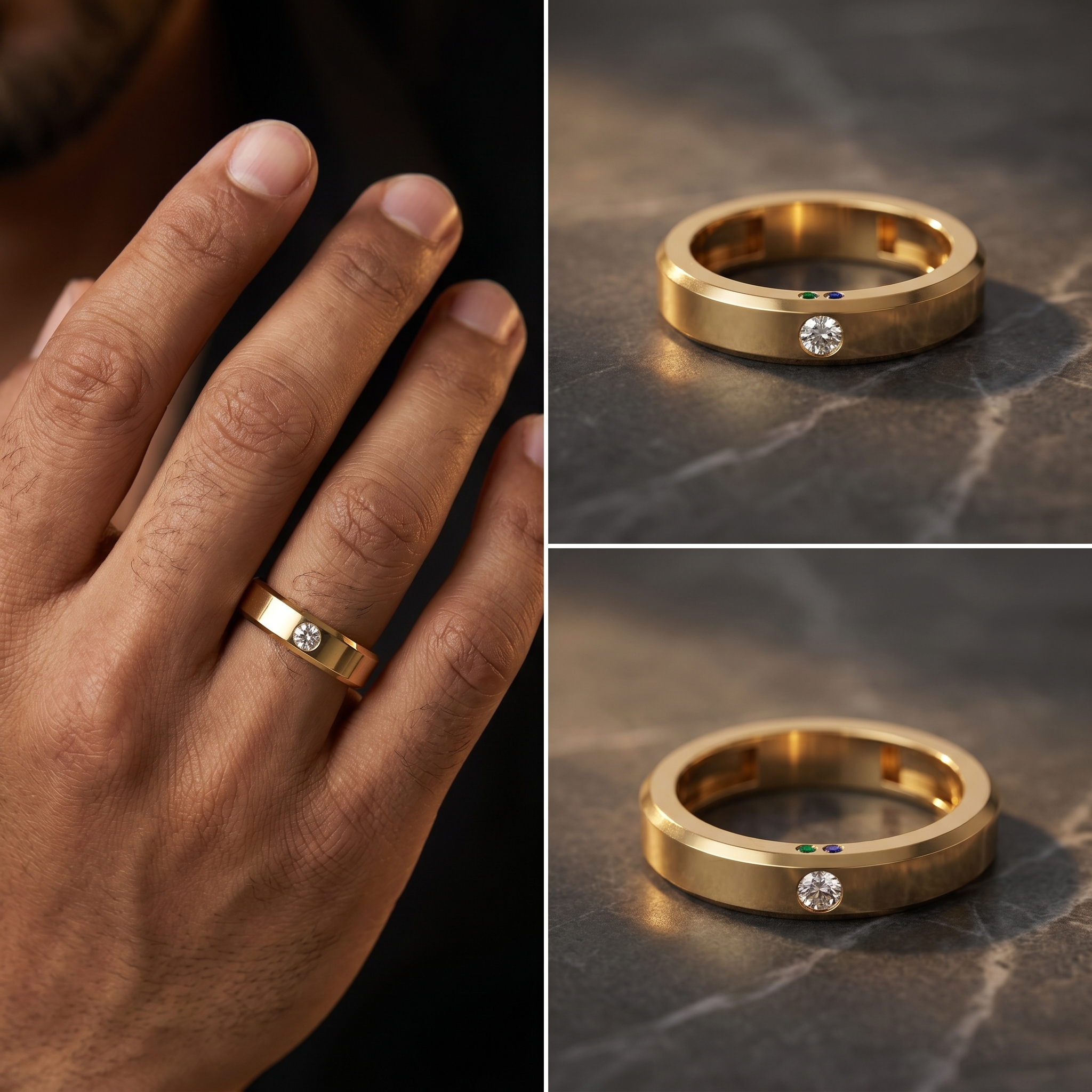 Crowned Cascade Men's Diamond Ring by SVADEZI