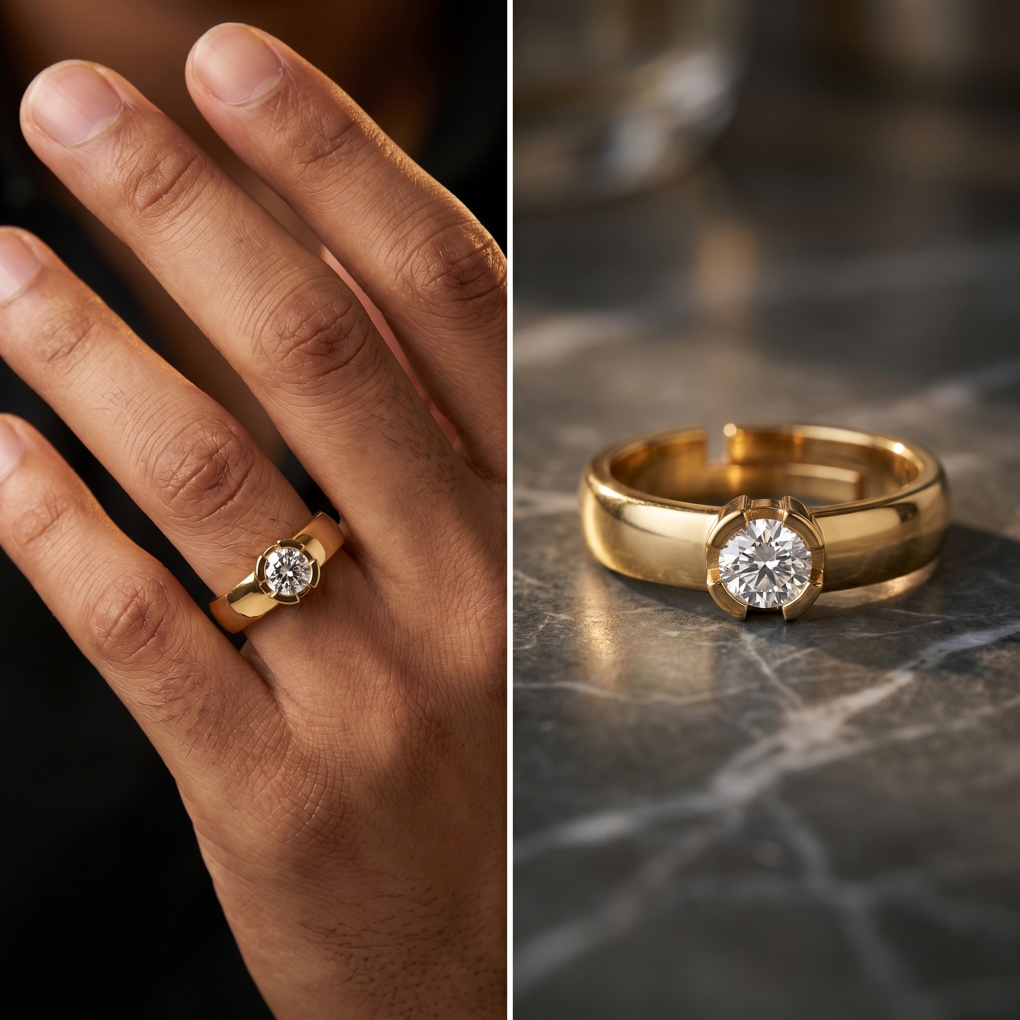 Imperial Petal Men's Diamond Ring by SVADEZI