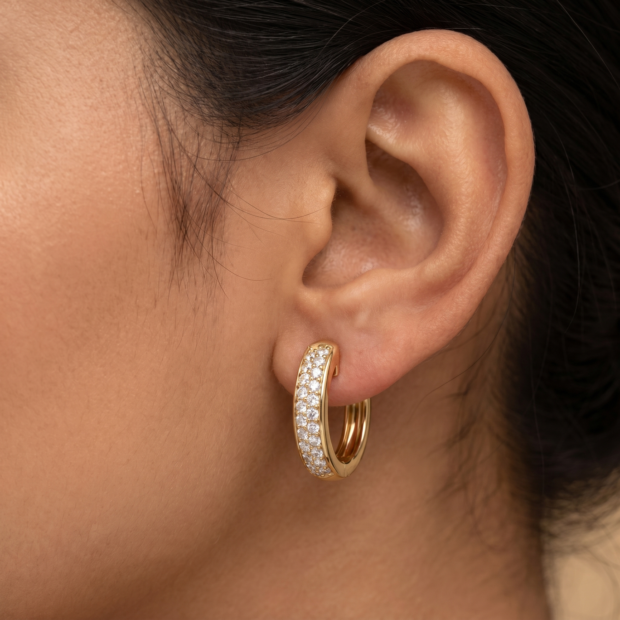 Gilded Petal Diamond Earrings by SVADEZI