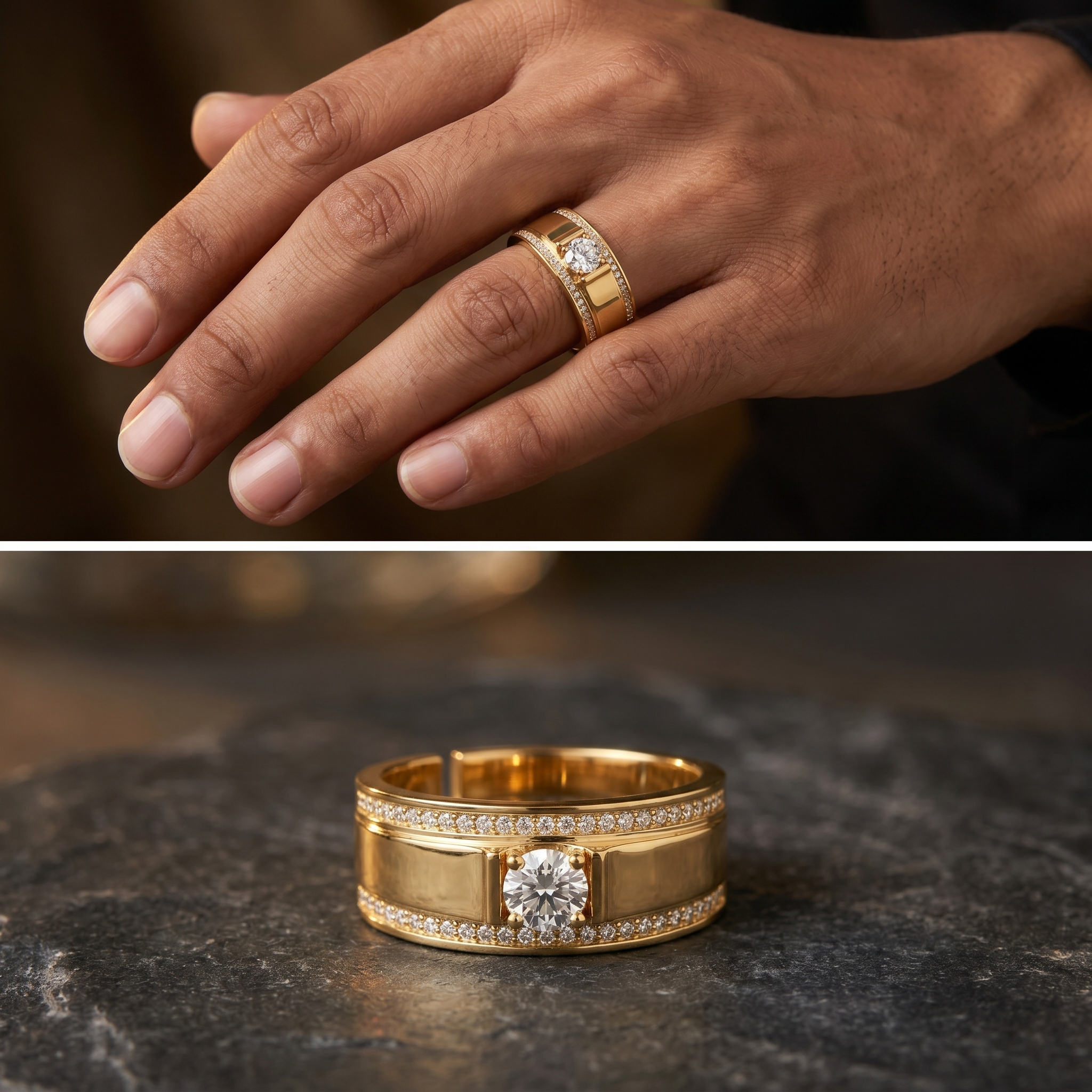 Cascading Star Men's Diamond Ring by SVADEZI