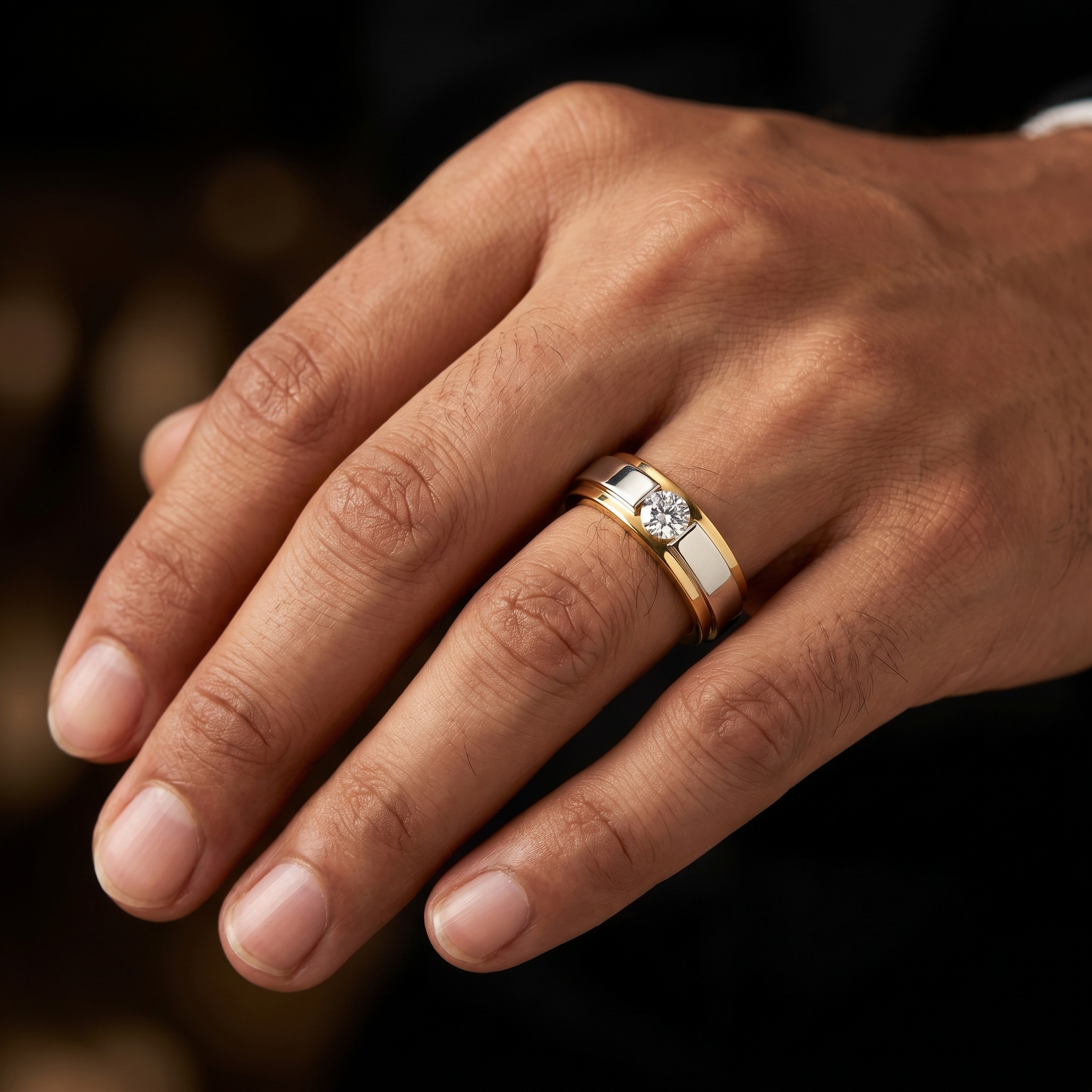 Glistening Embrace Men's Diamond Ring by SVADEZI