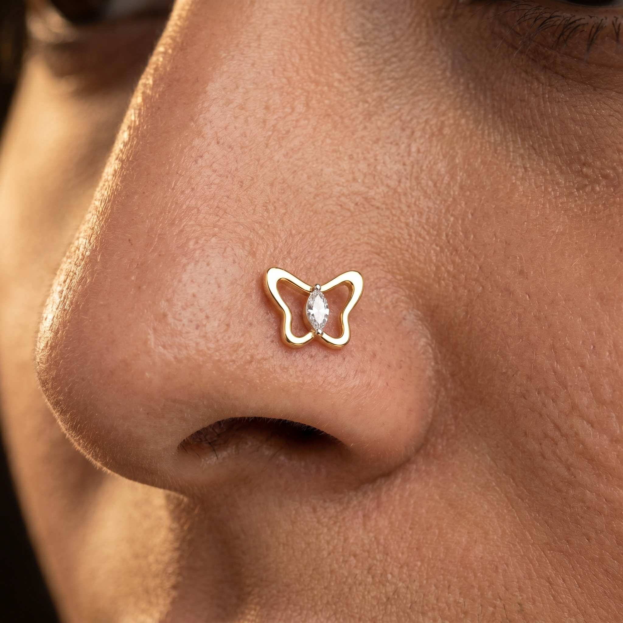 Heavenly Bloom Diamond Nose Pin by SVADEZI