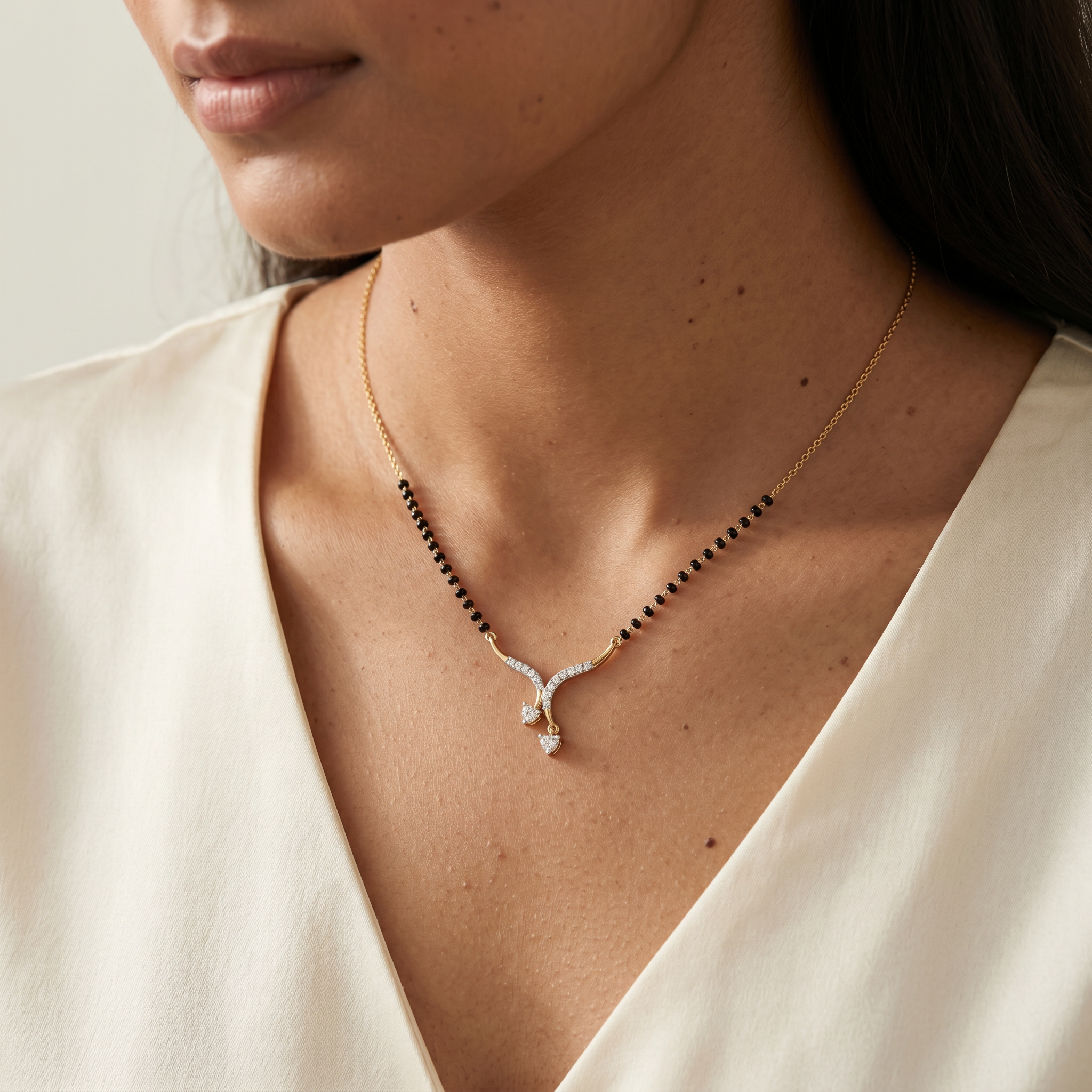 Majestic Elegance Diamond Mangalsutra by SVADEZI