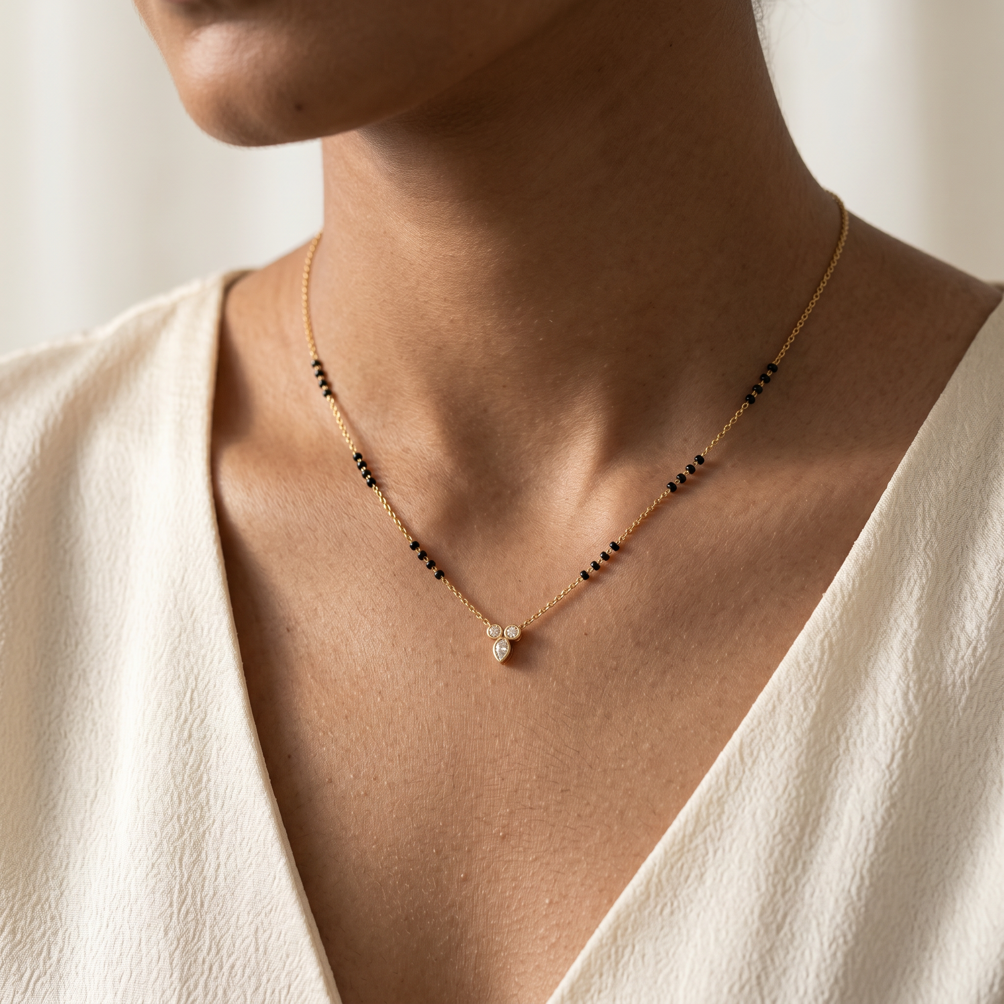 Opulent Whisper Diamond Mangalsutra by SVADEZI