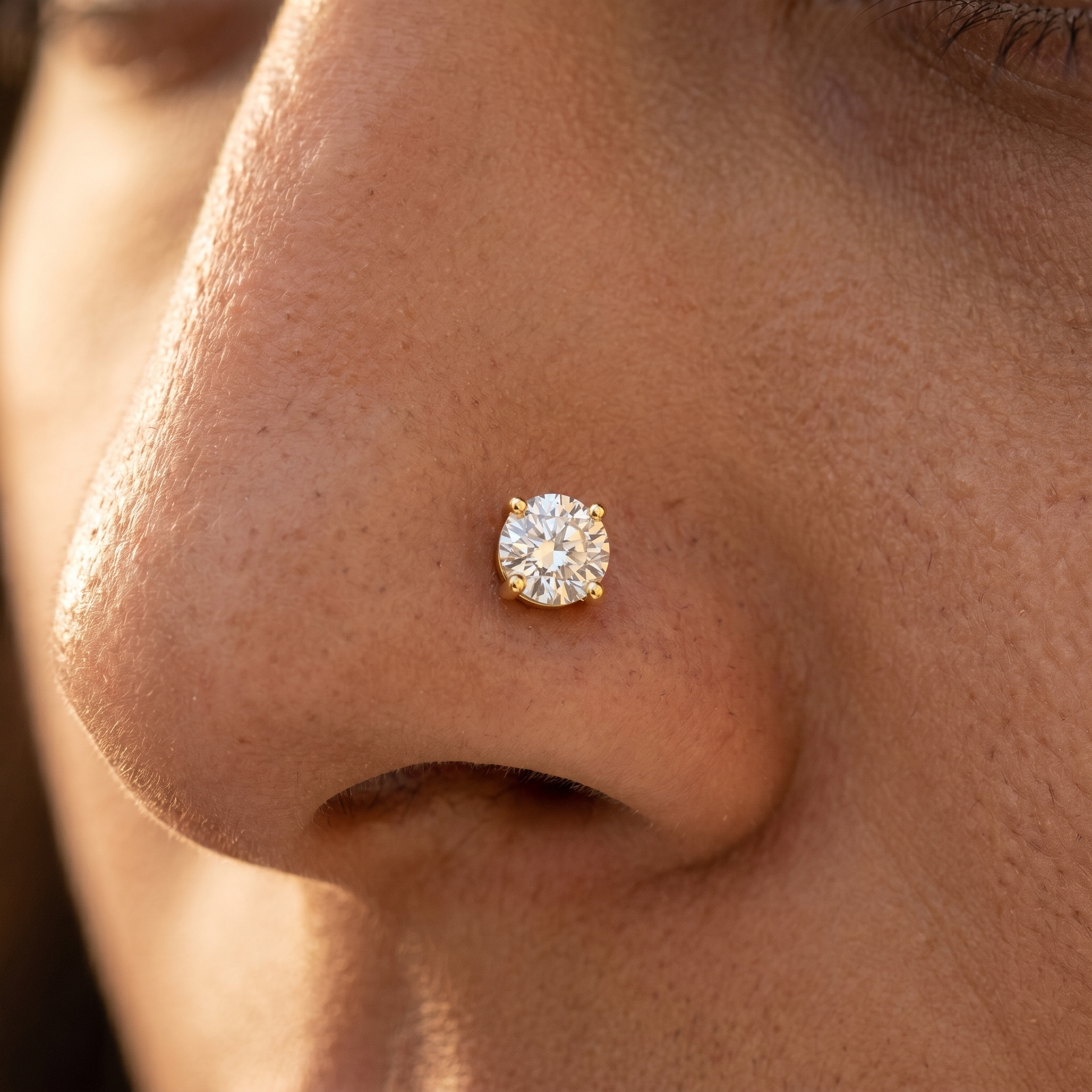 Cascading Aura Diamond Nose Pin by SVADEZI