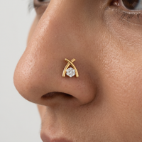 Velvet Bliss Diamond Nose Pin by SVADEZI