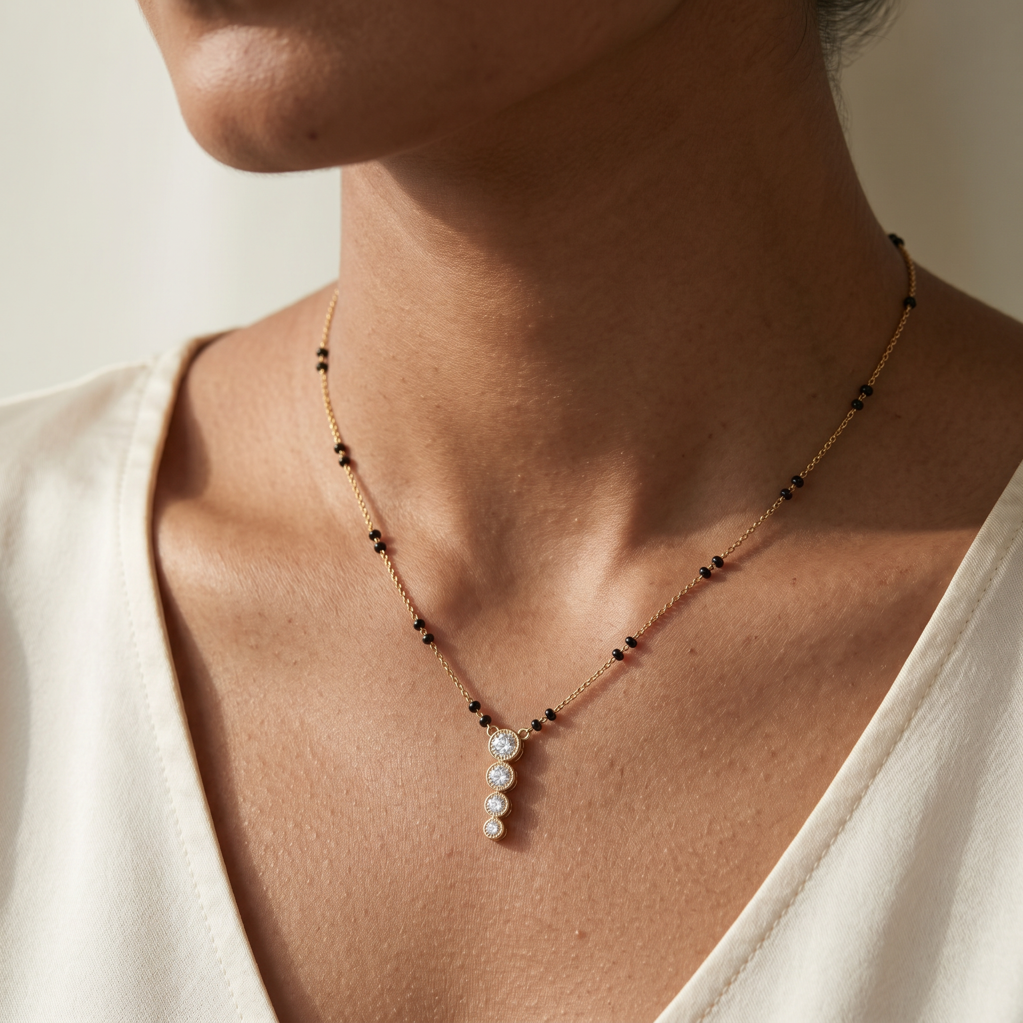 Enthroned Spell Diamond Mangalsutra by SVADEZI