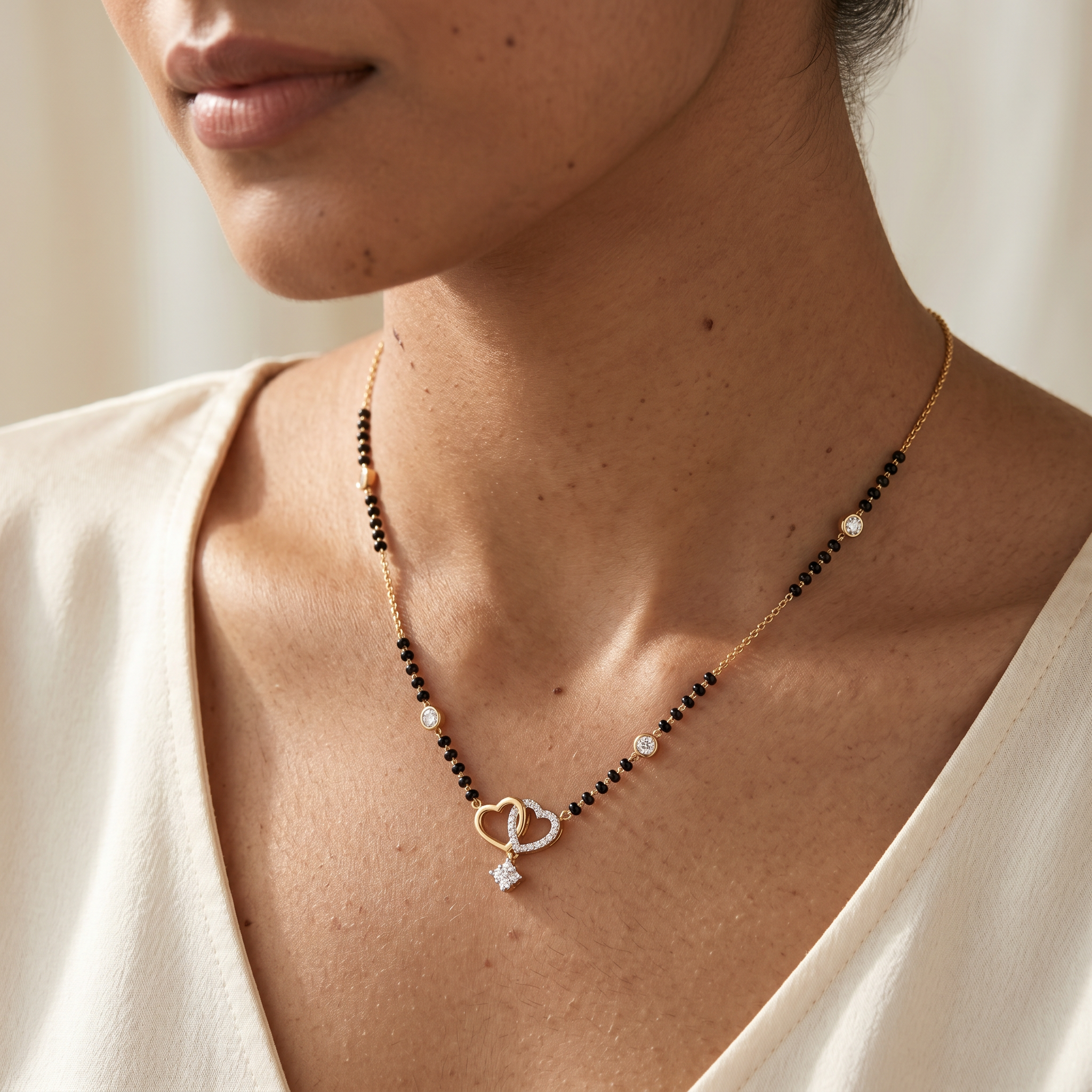 Sovereign Charm Diamond Mangalsutra by SVADEZI