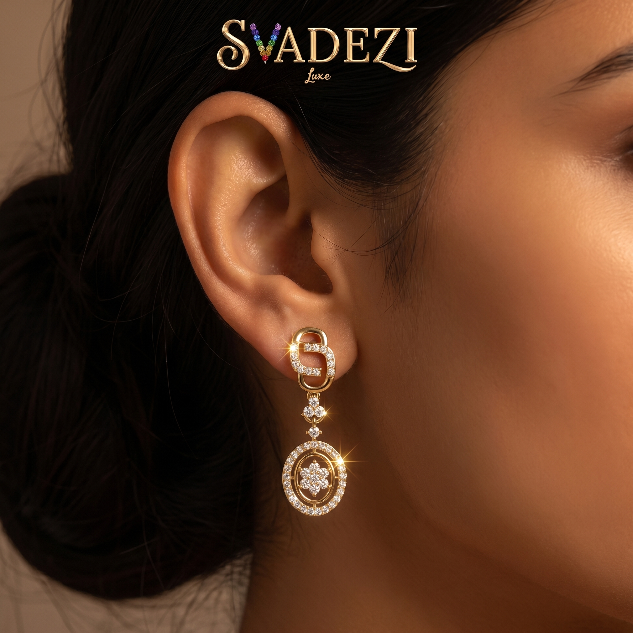 Regal Charm Diamond Earrings by SVADEZI